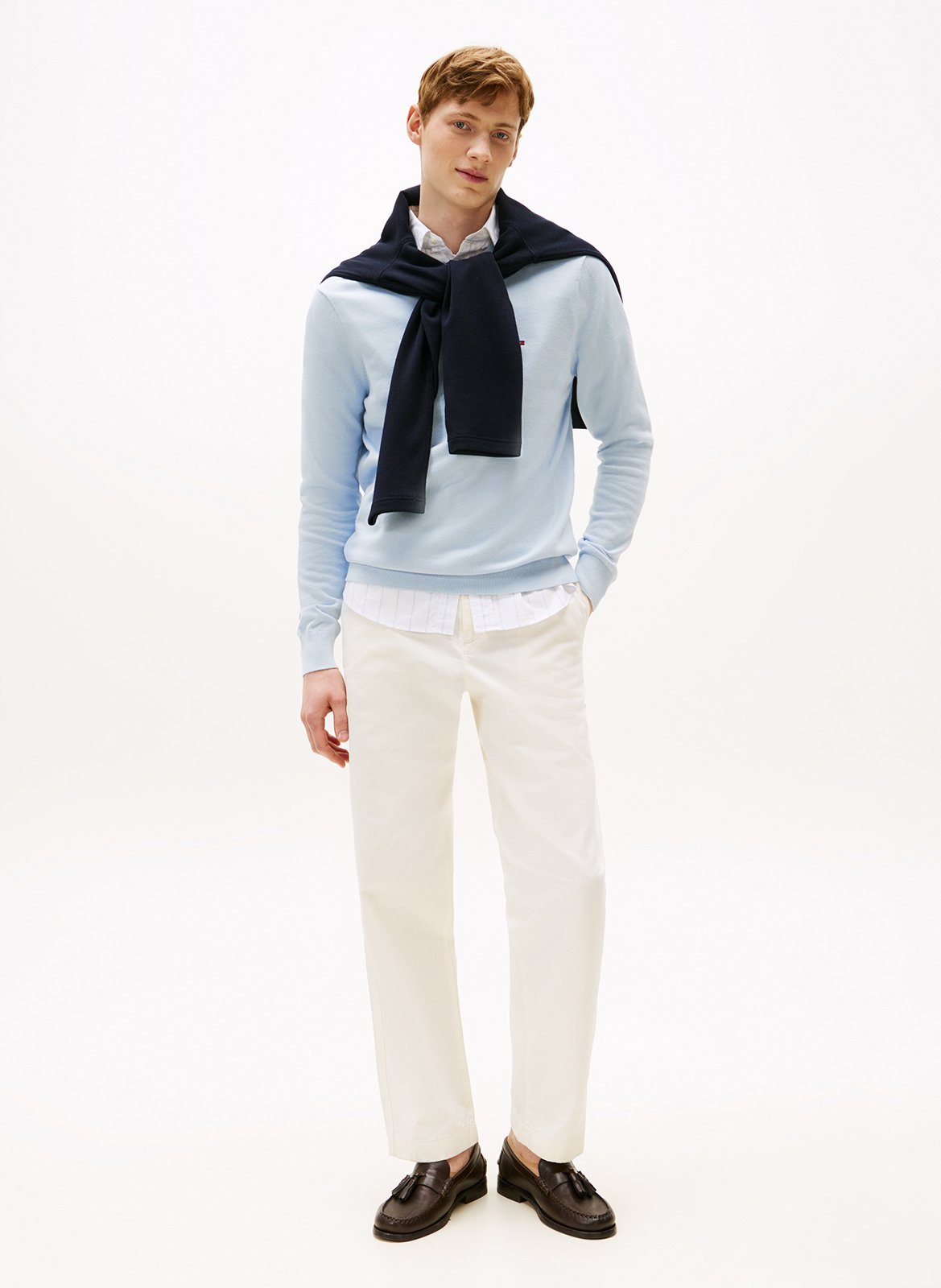 Colour block cotton sweater TOMMY HILFIGER Blue