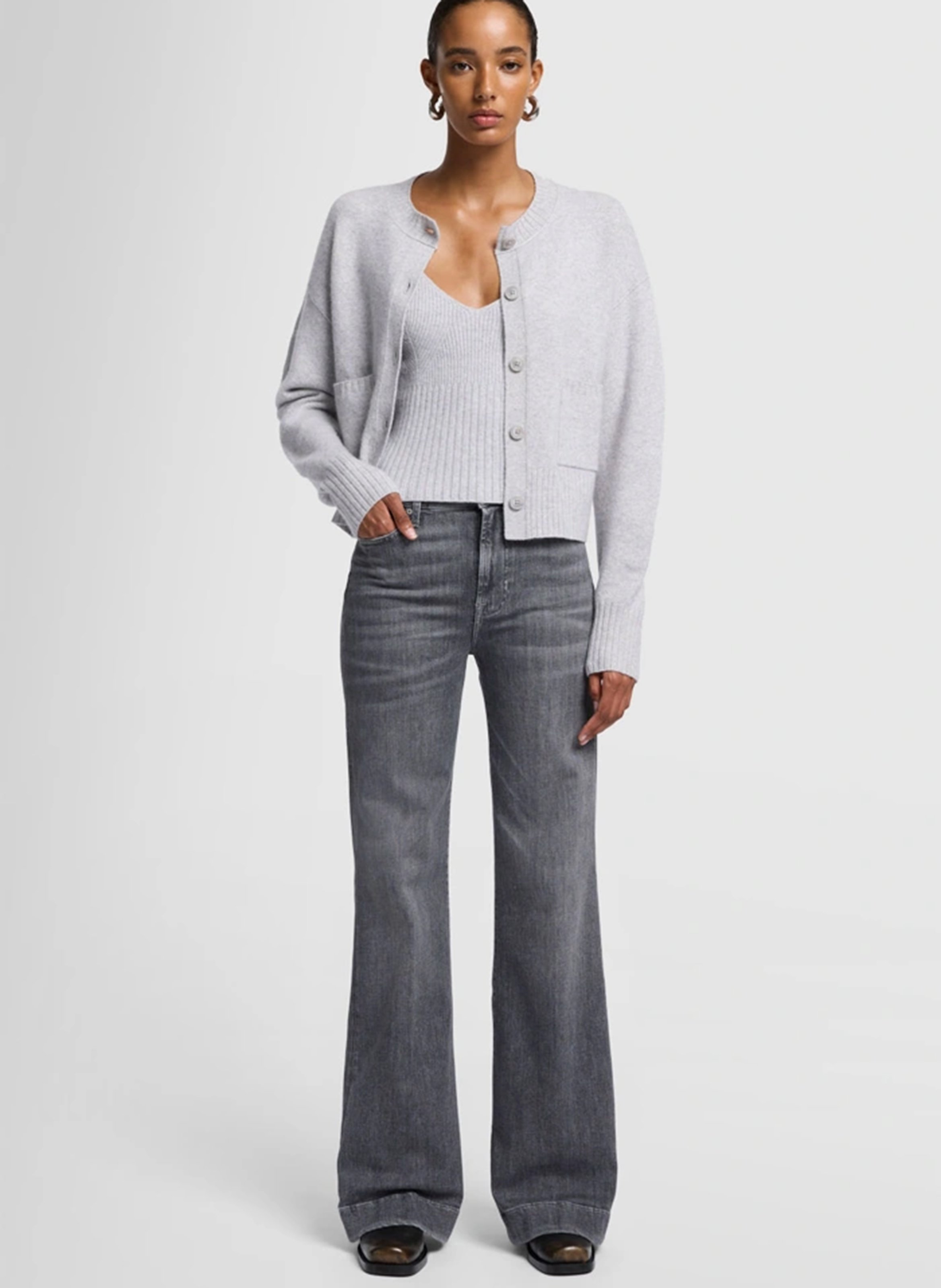 Bootcut jeans met hoge taille 7 FOR ALL MANKIND Grijs