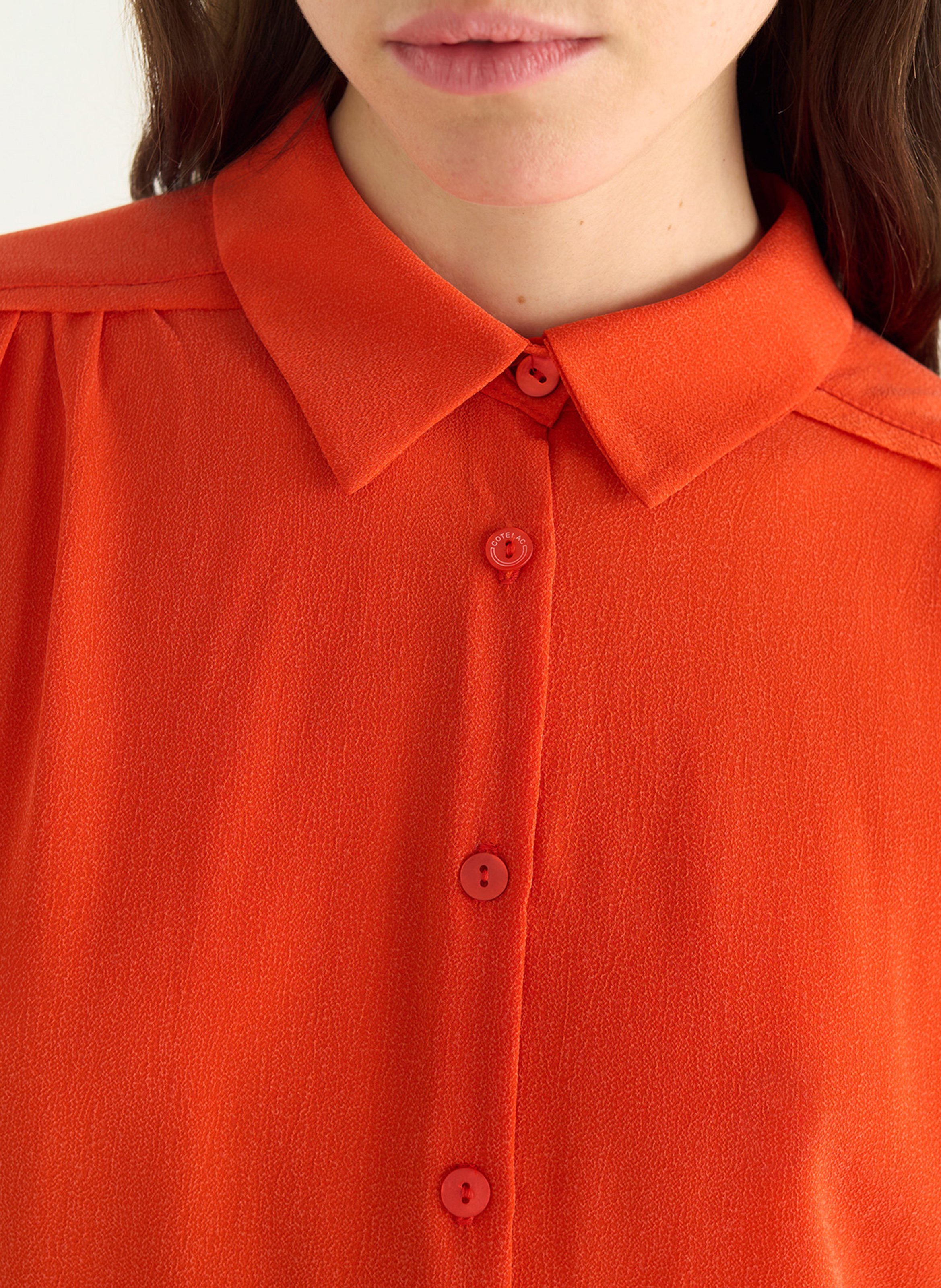 Blouse met klassieke kraag COTELAC Oranje
