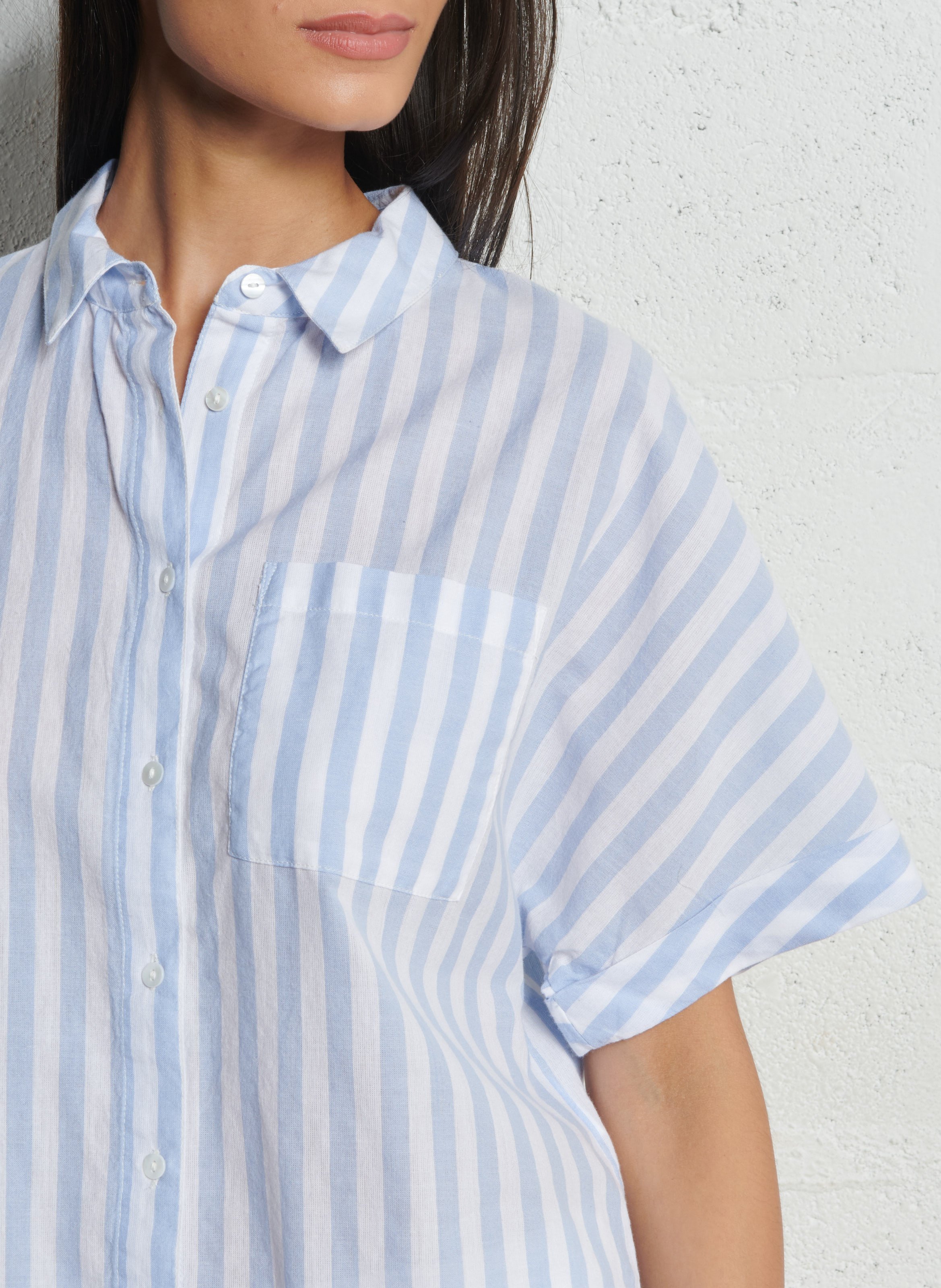 Chemise col classique en coton MAISON 123 Bleu