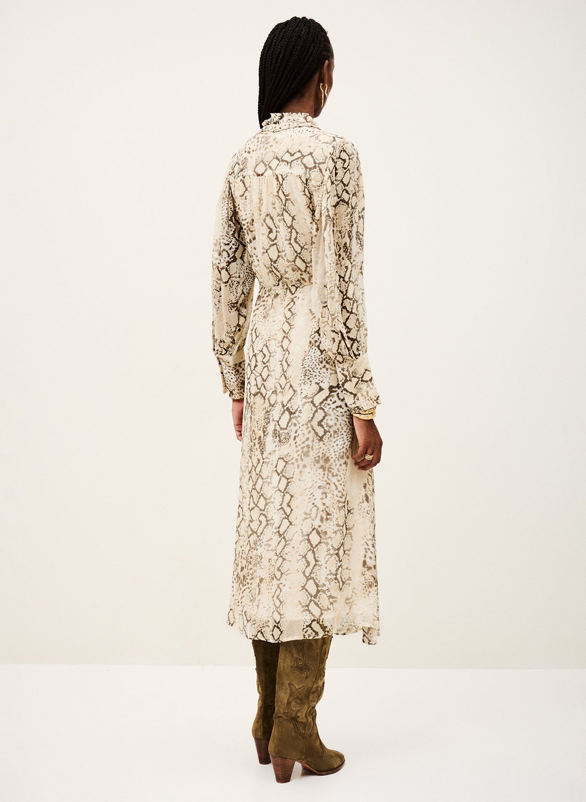 Overhemdjurk met print BA&SH Beige