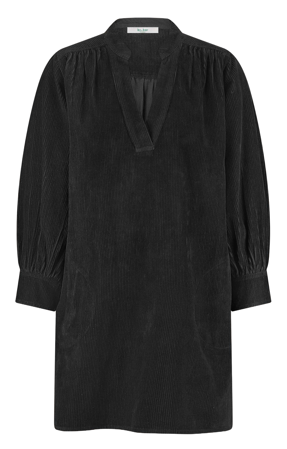 Short ribbed dress with Tunisian collar BY BAR Blue