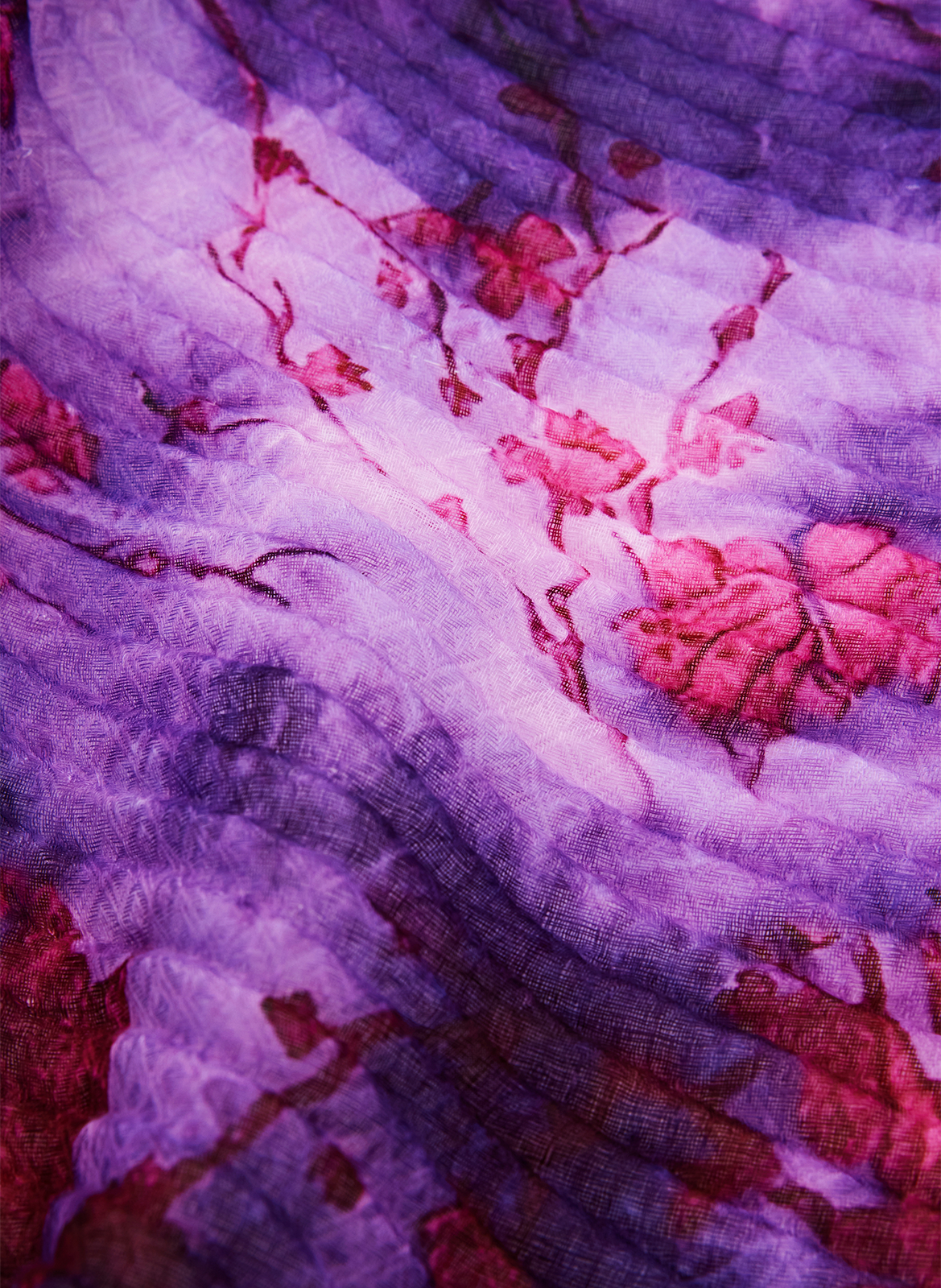 Foulard rectangulaire froissé à fleurs DESIGUAL Rouge