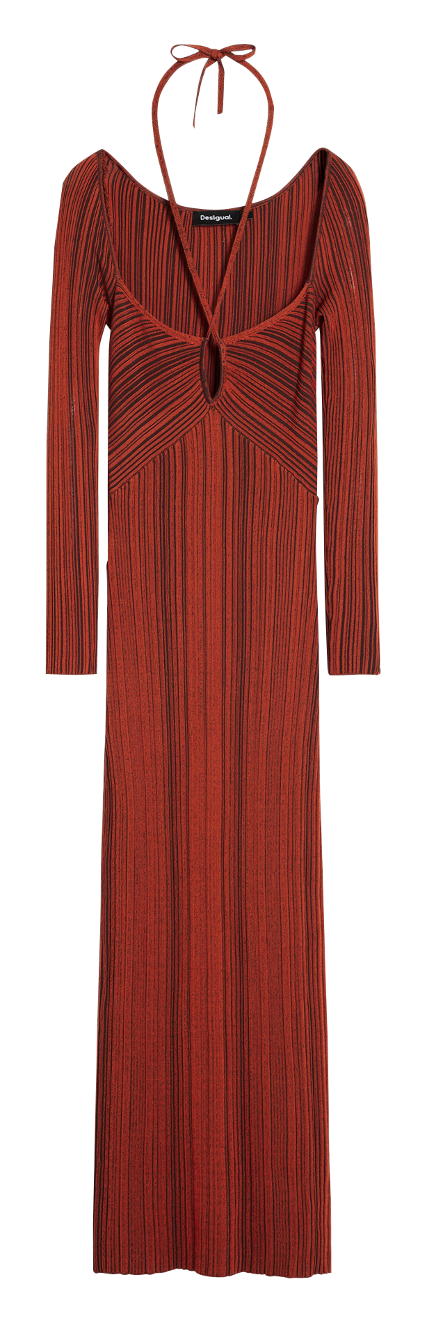 Abito midi aderente a maniche lunghe DESIGUAL Arancio