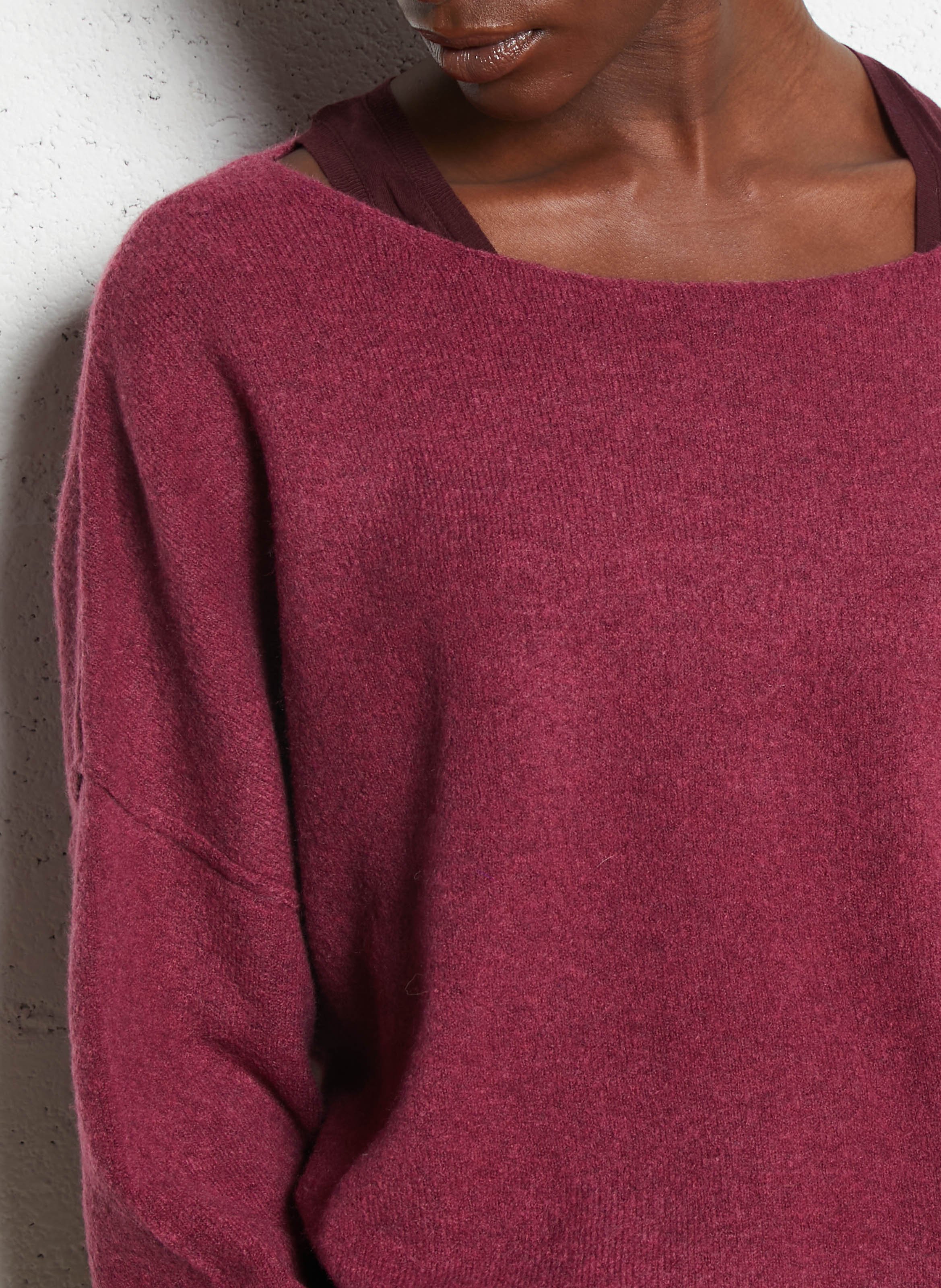 Blossom - Pullover mit U-Boot-Ausschnitt aus Wollmix AMERICAN VINTAGE Violett