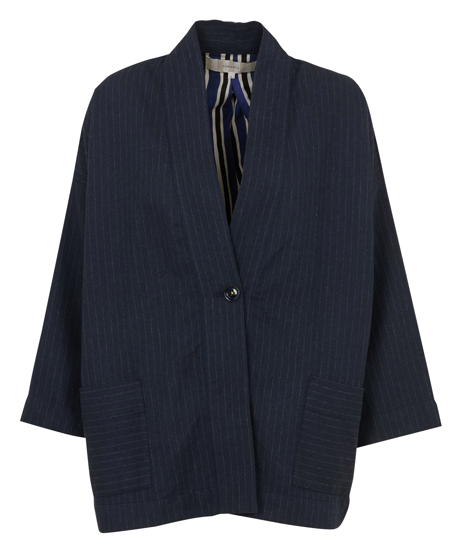 Veste oversize en coton mélangé TINSELS Bleu