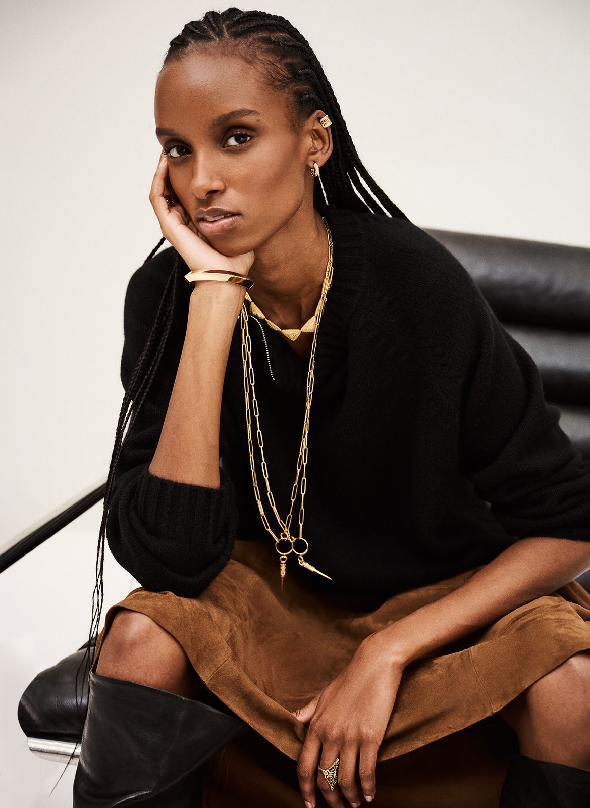 Korte ronde hals kasjmier trui BA&SH Zwart