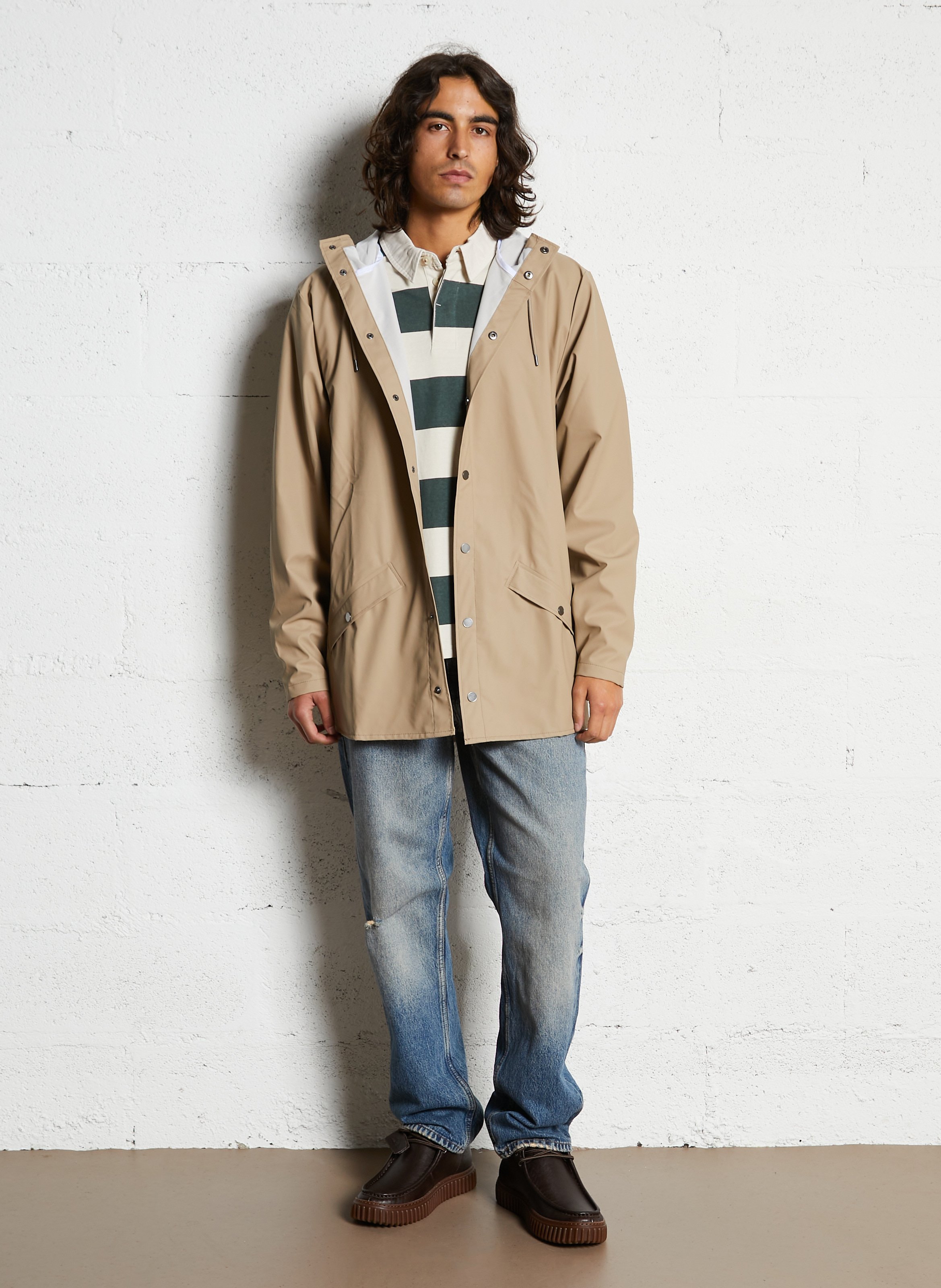 Coupe-vent à capuche RAINS Beige