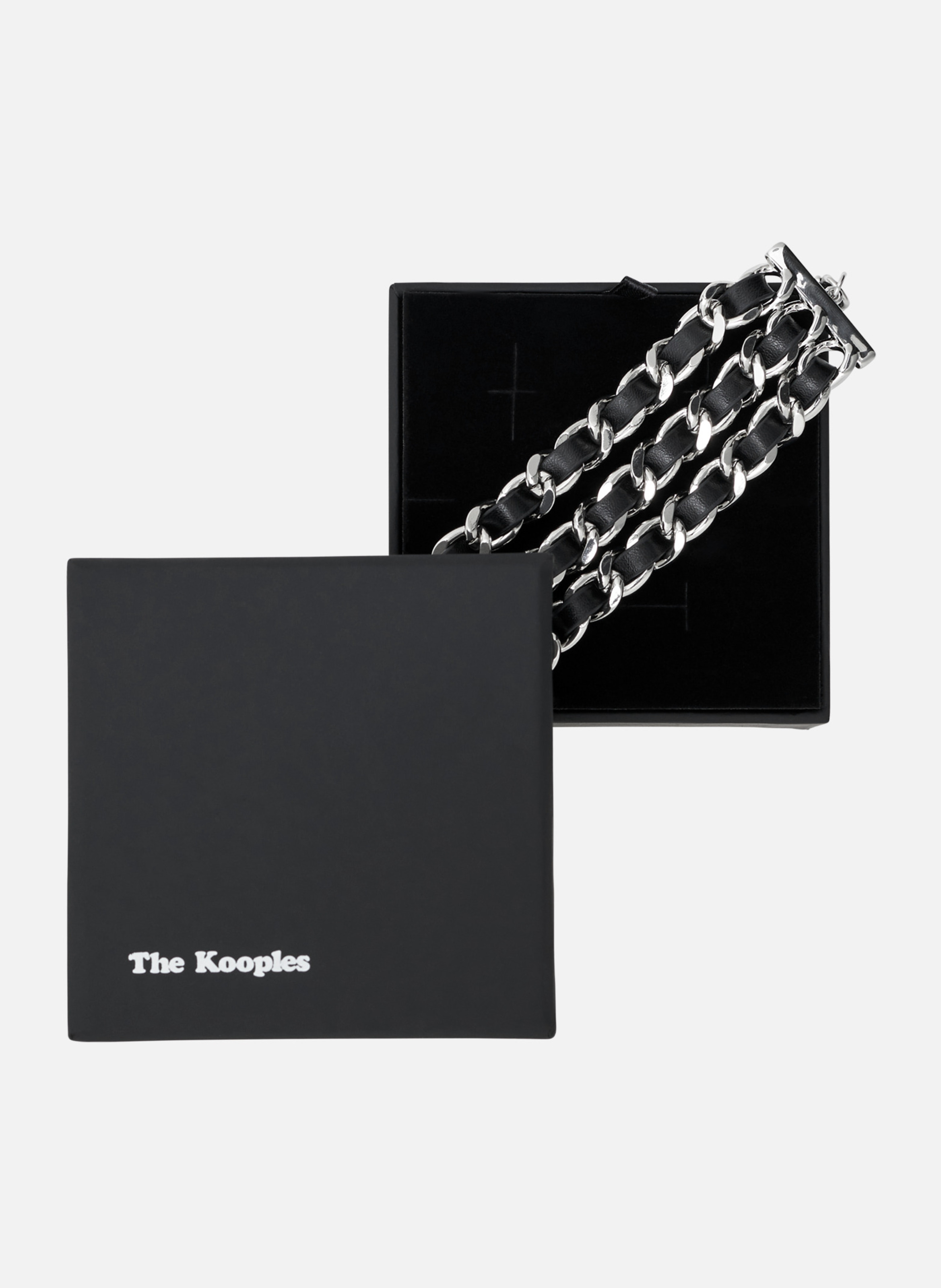 Bracelet with leather and silver chains THE KOOPLES Silver
