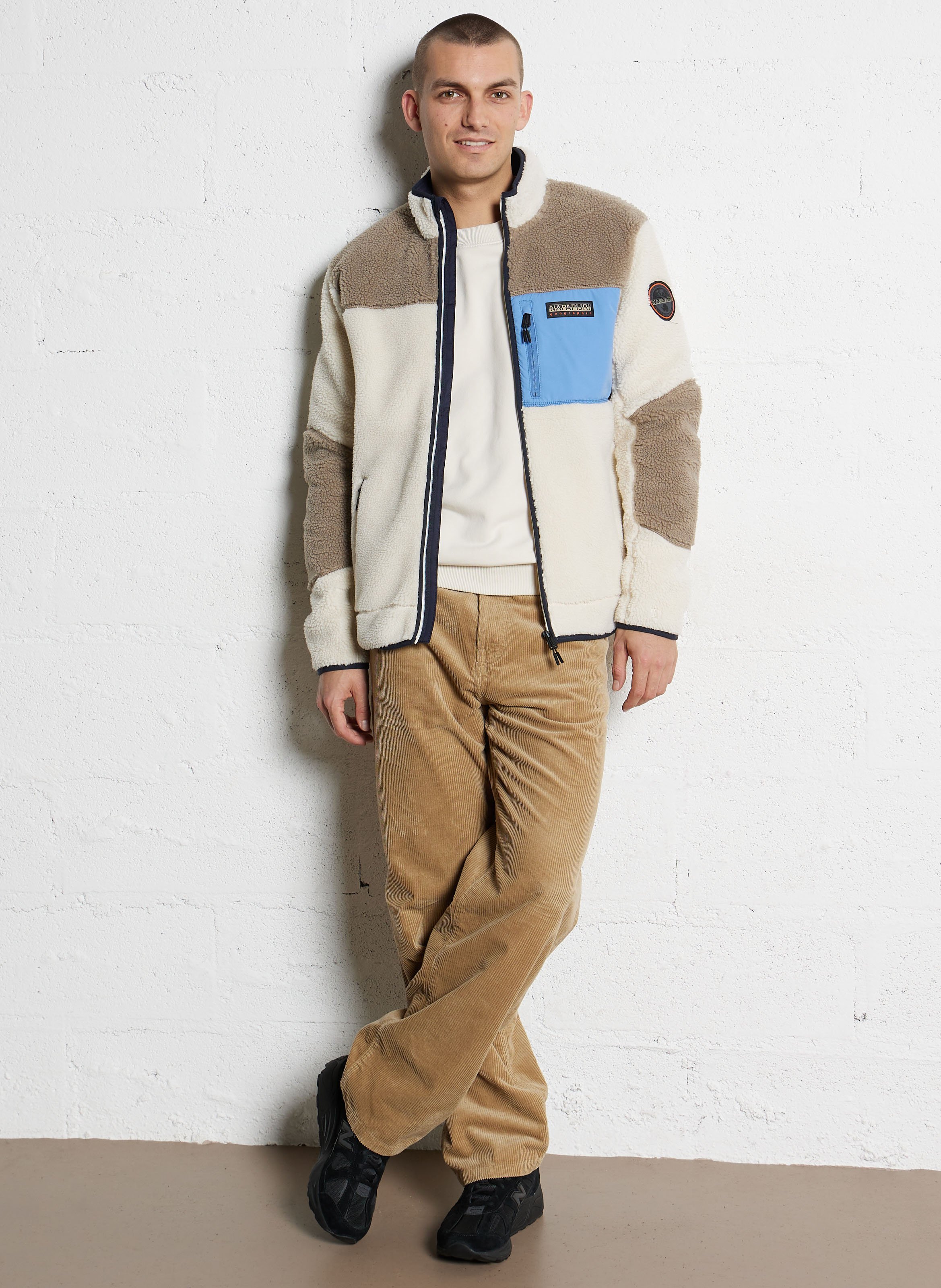 Rechte fleece met opstaande kraag NAPAPIJRI Beige