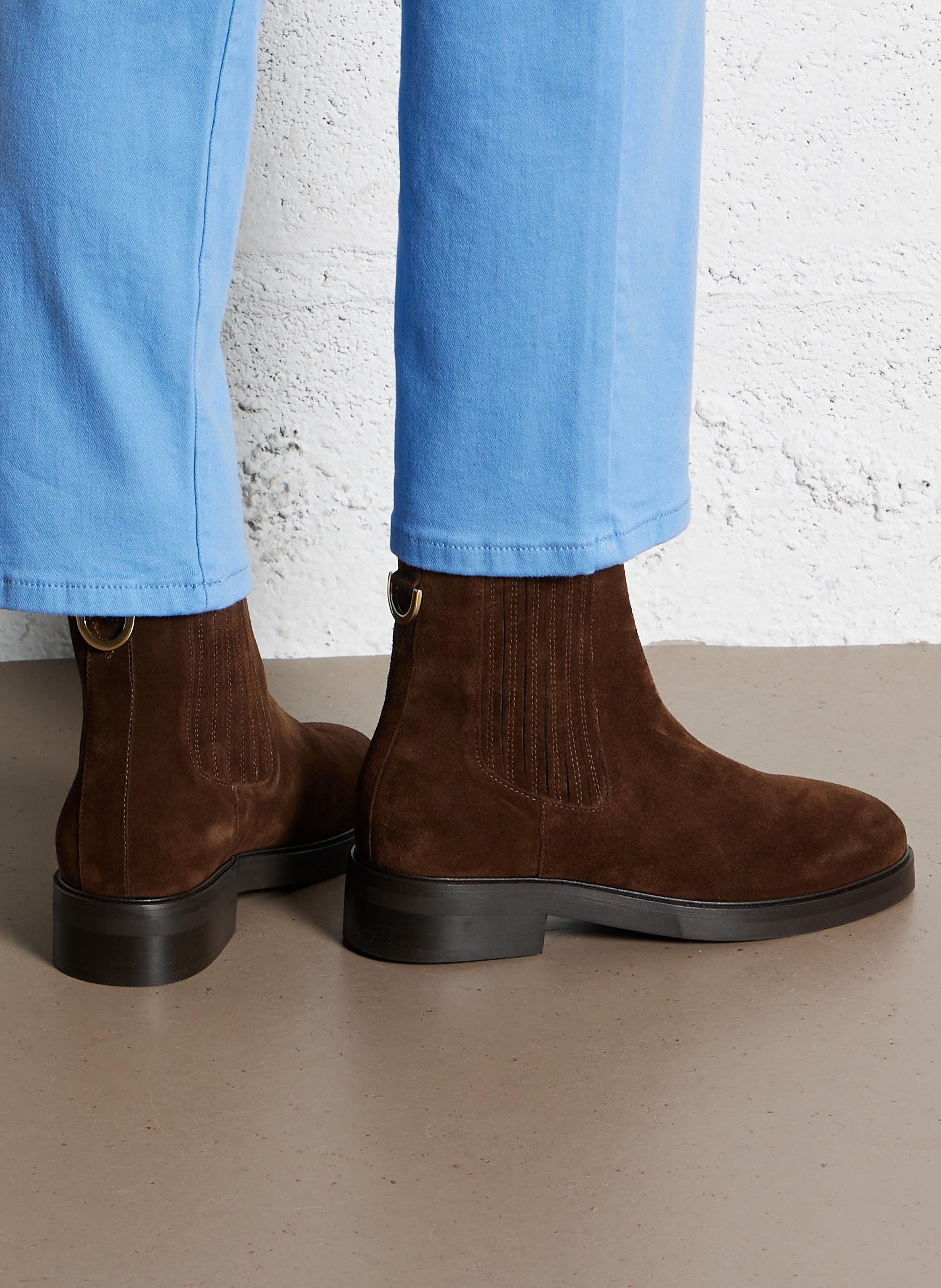 Bottines en cuir velours BOBBIES Marron