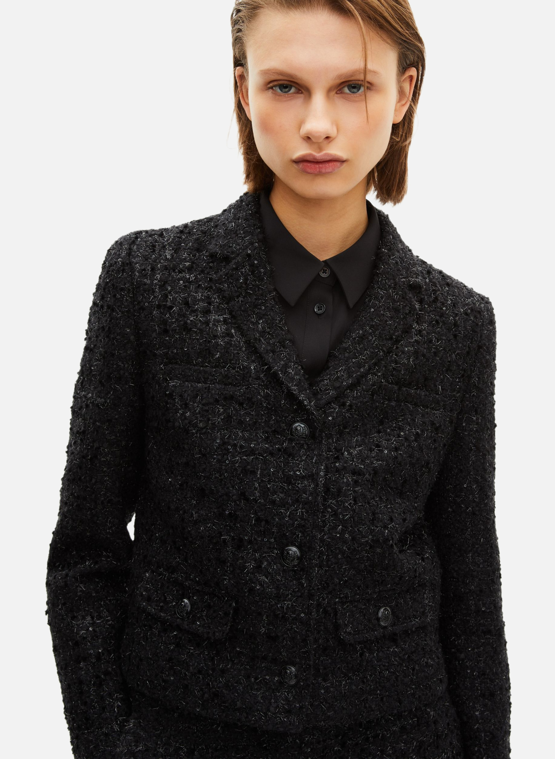 Short jacket in shiny tweed THE KOOPLES Black