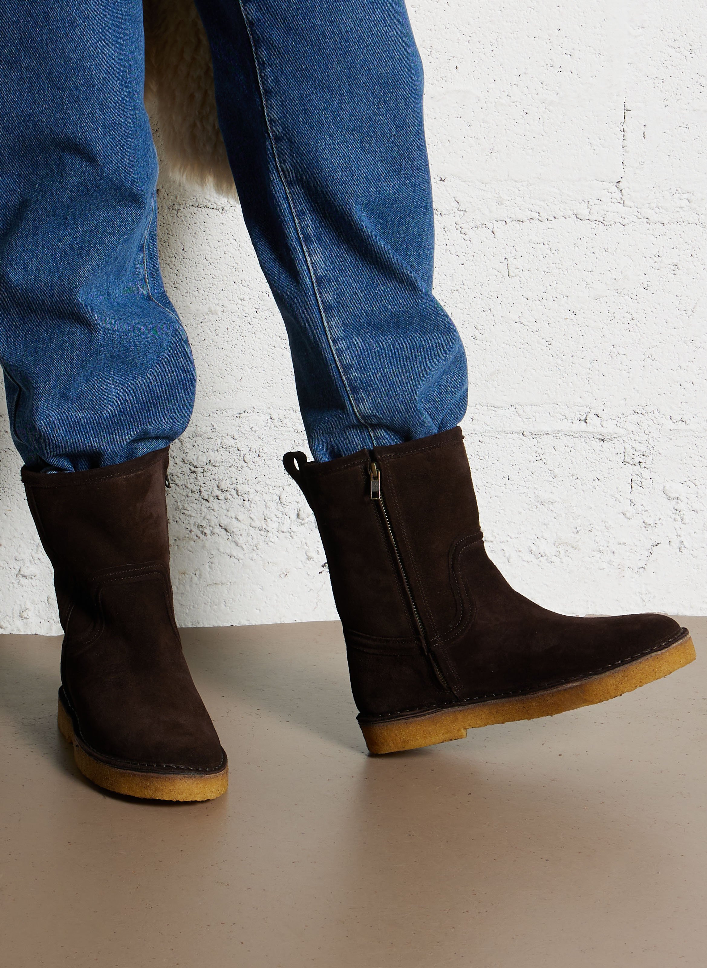 Shearling leather boots SOEUR Brown