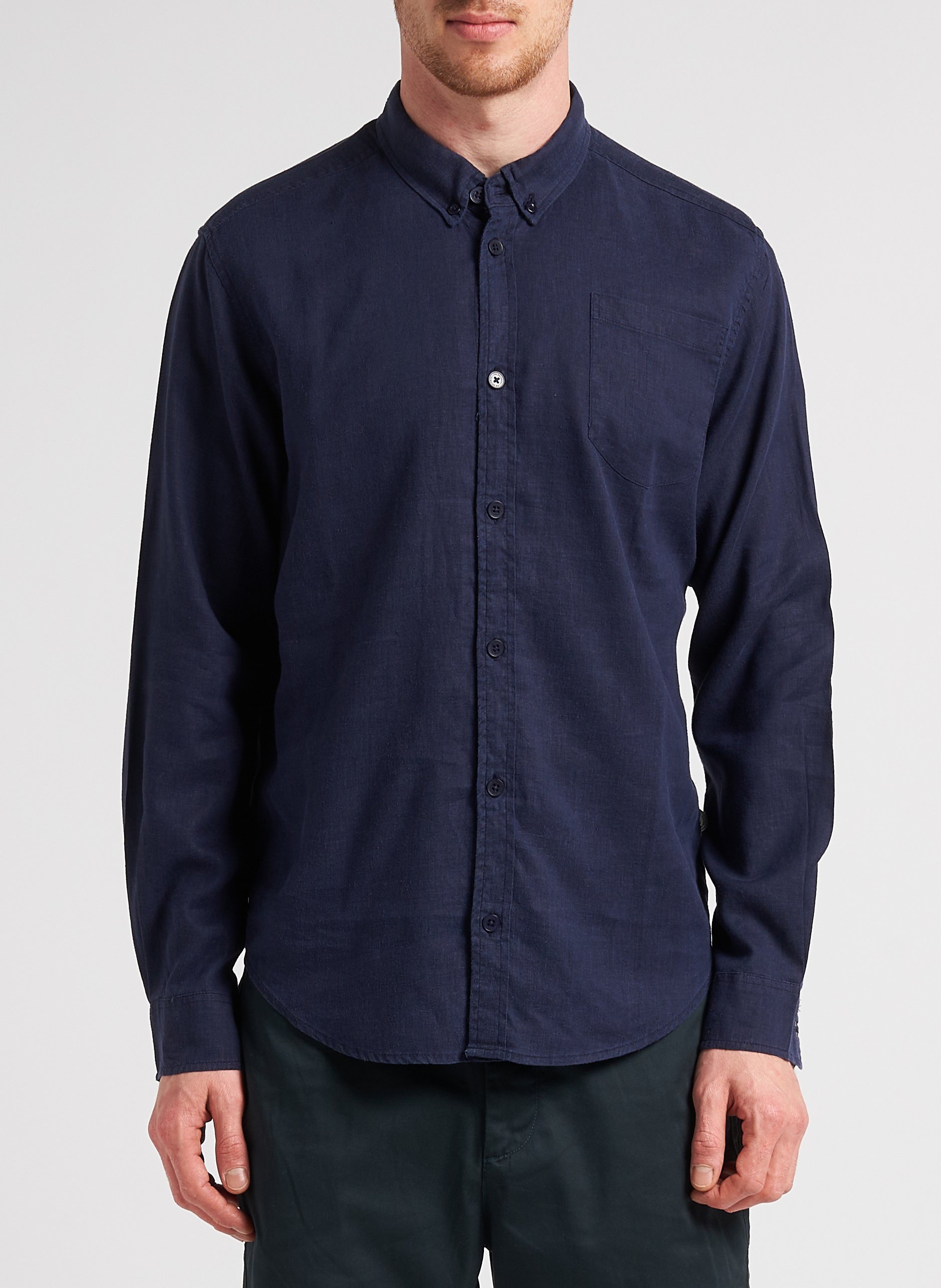 Camicia collo americano THINKING MU Blu