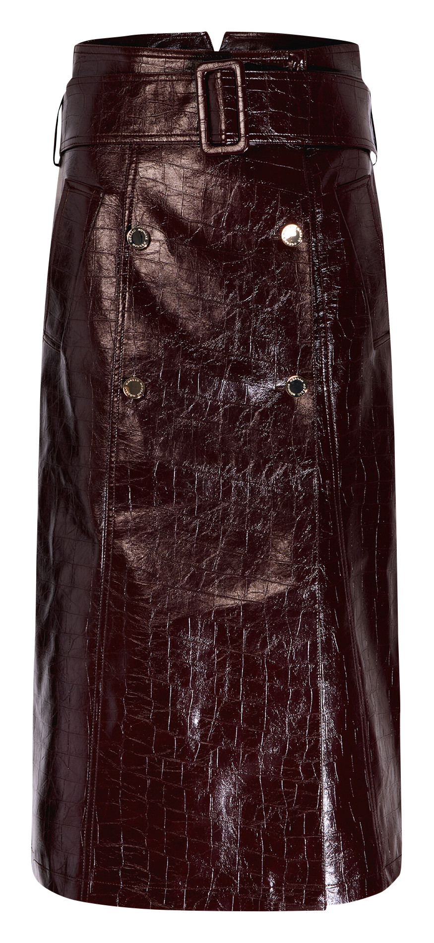 <p>Midi croco faux leather skirt</p> MORGAN Purple