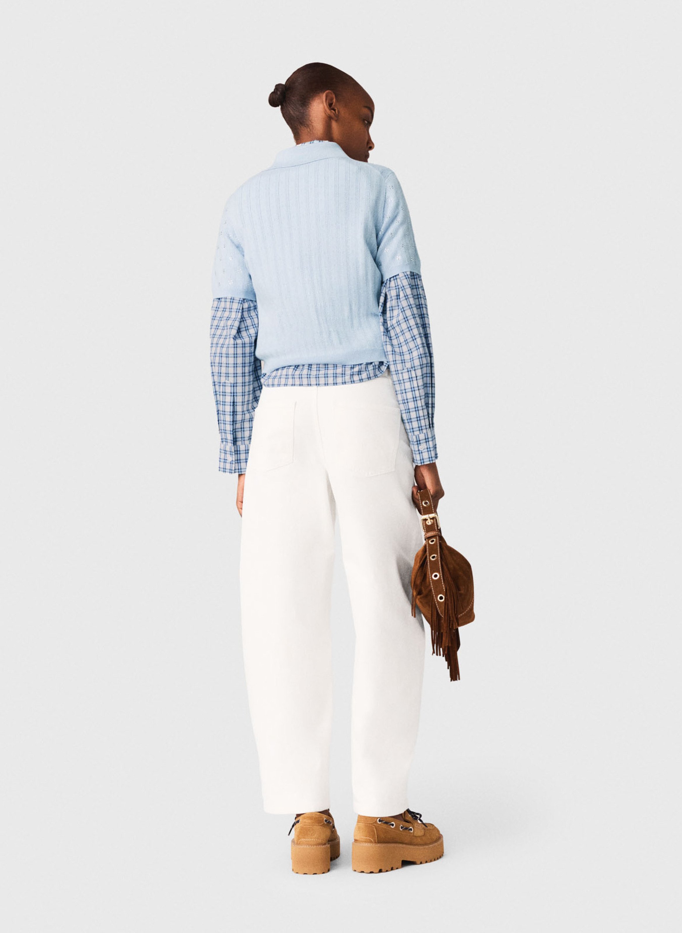 Polo en laine mélangée MAJE Bleu