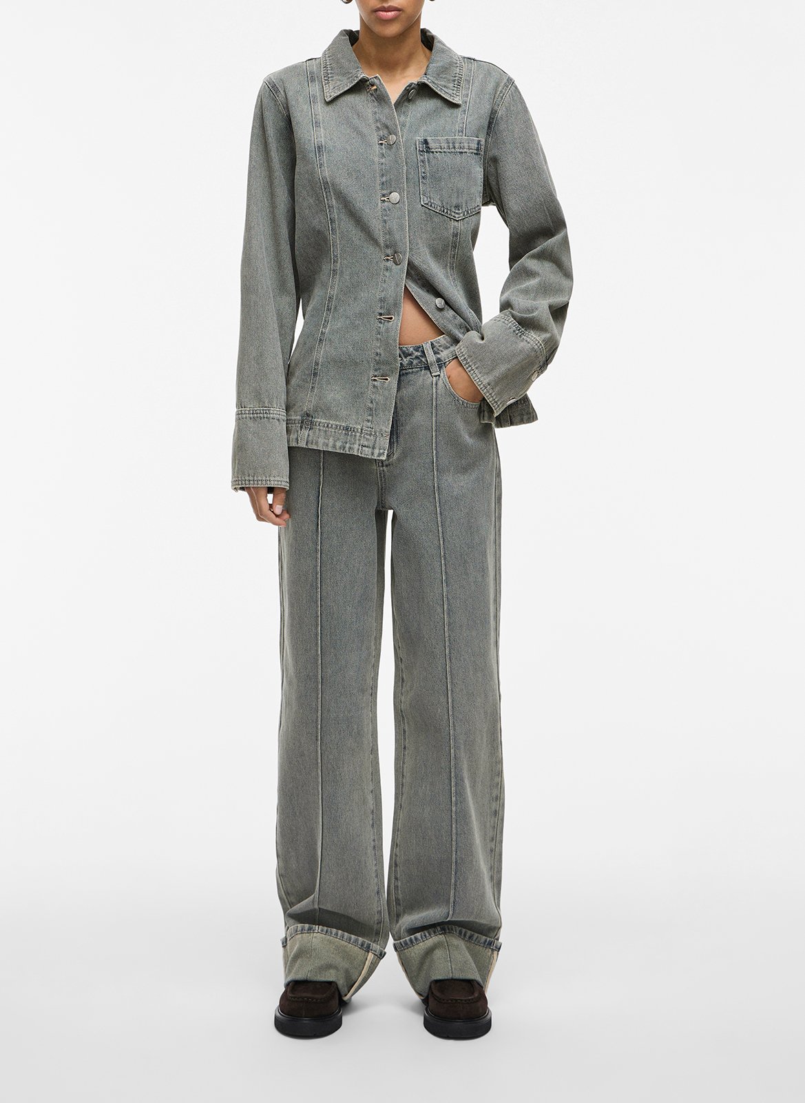 Veste en jean droite  ROUGE EDIT Bleu