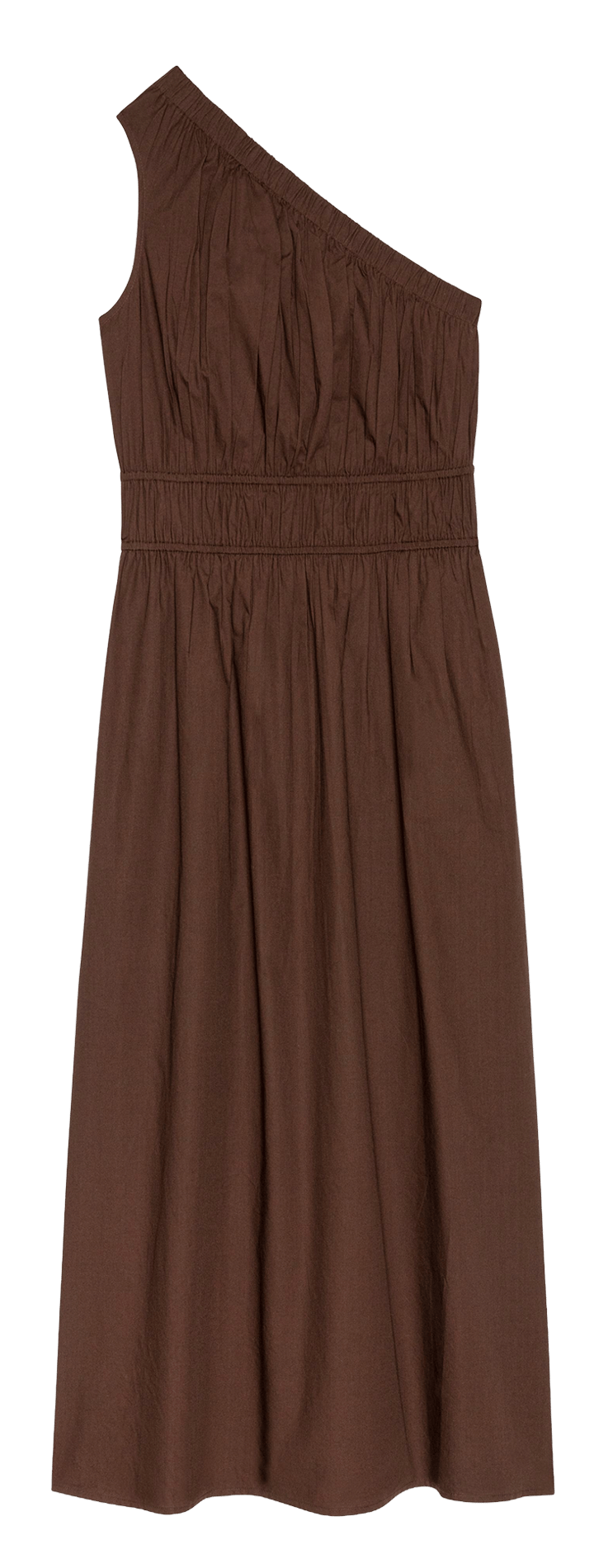 Asymmetric cotton midi dress RAILS Brown
