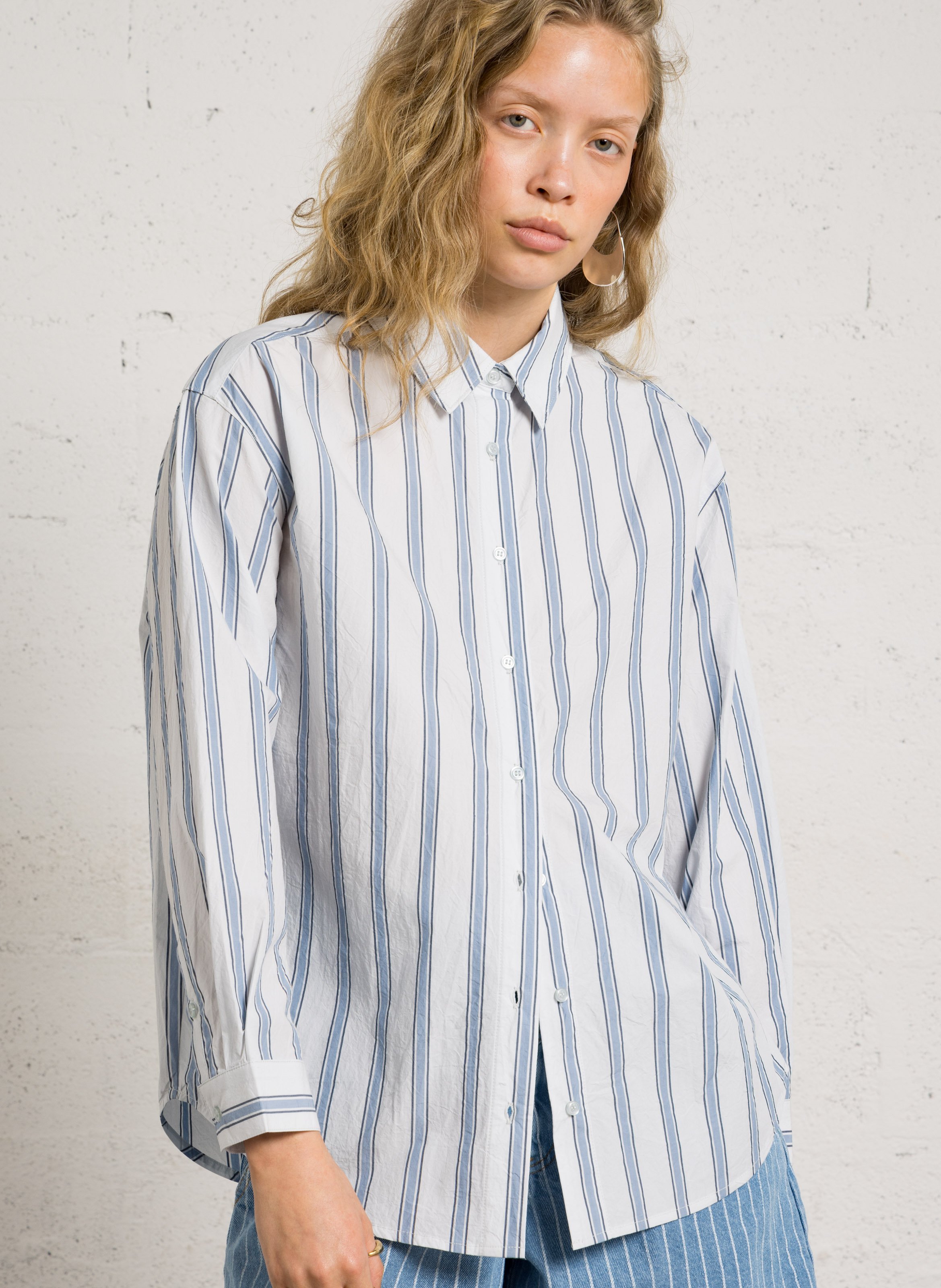 Chemise ample à rayures en coton THE TINY BIG SISTER