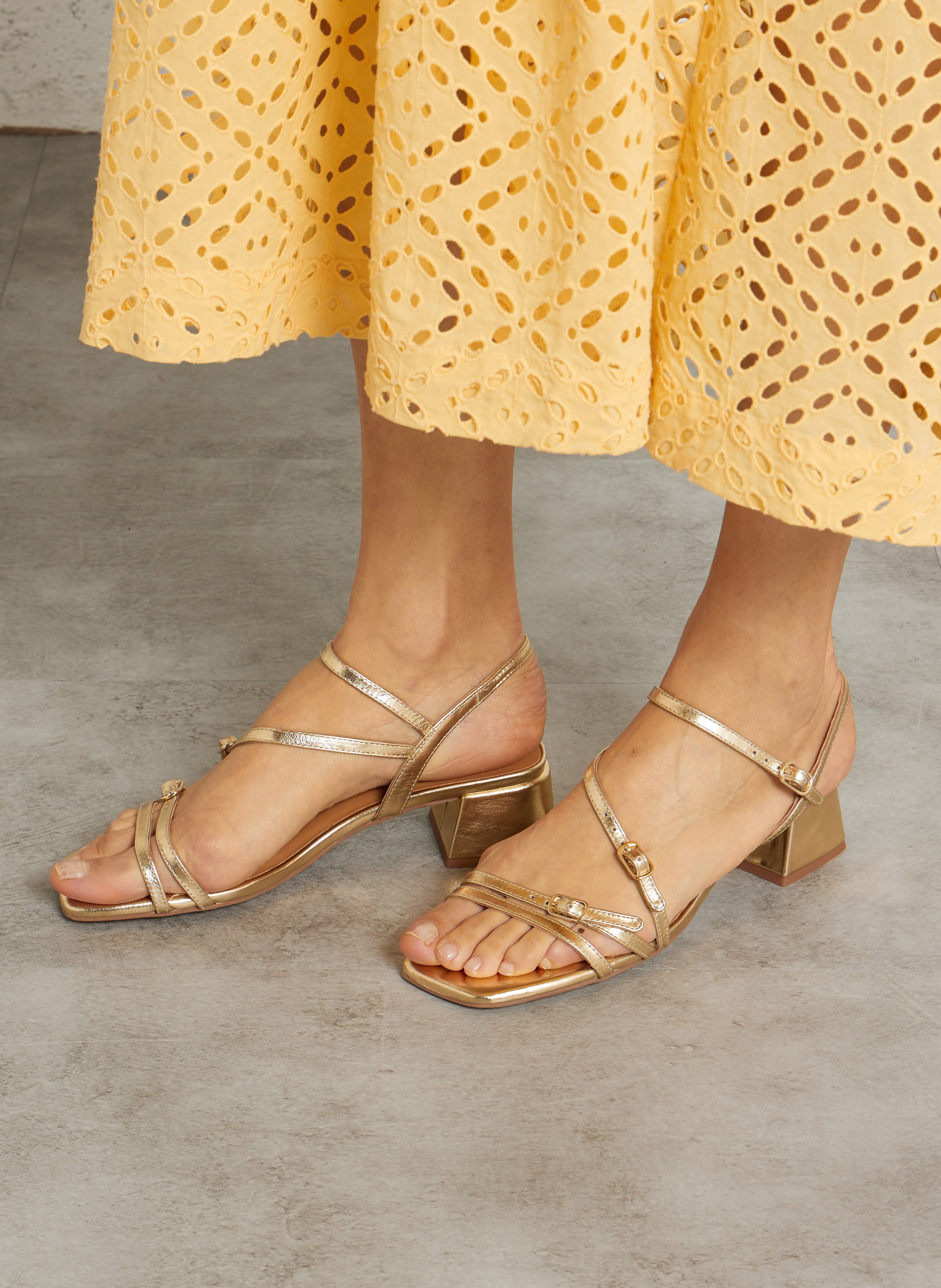 Alice - Ledersandalen mit Absatz BOCAGE Golden