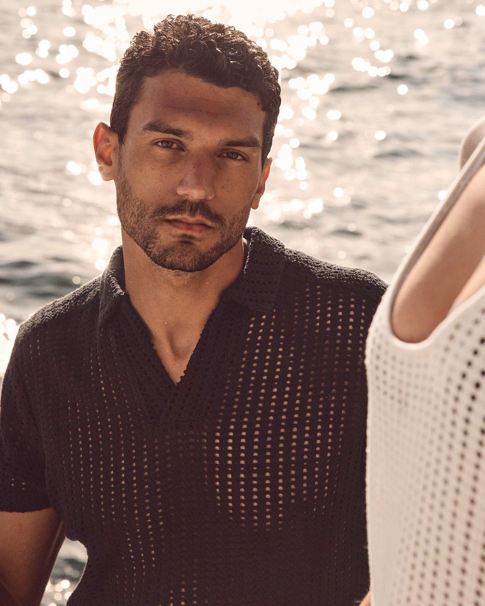 Bruno cotton knit polo JOTT Black