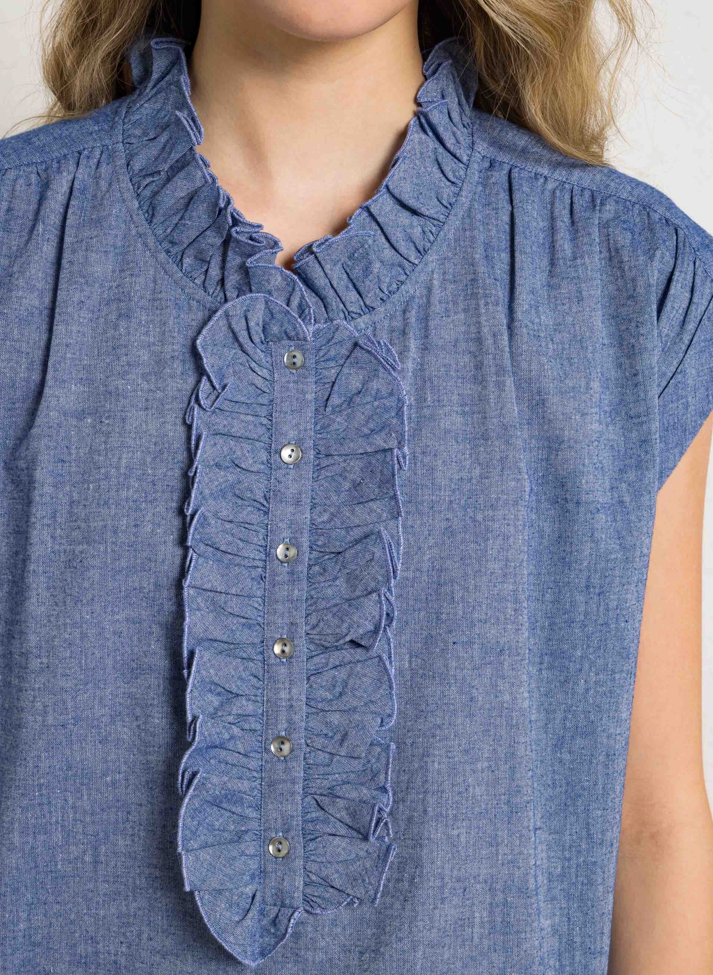 Oversize Bluse BELLA JONES Blau