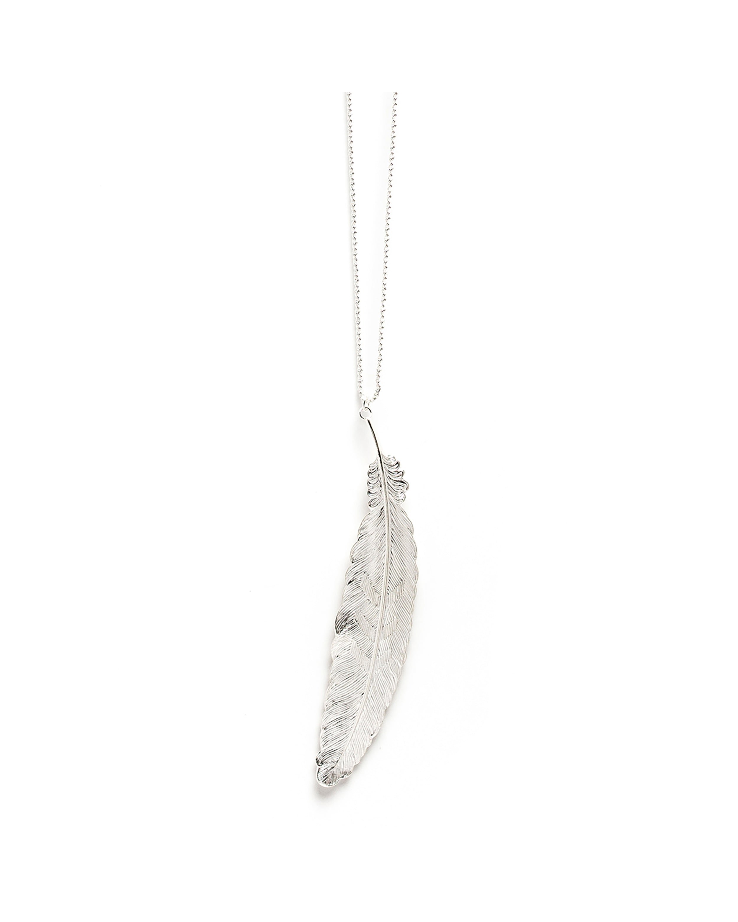 Silver-plated feather necklace MONSIEUR SIMONE Silver