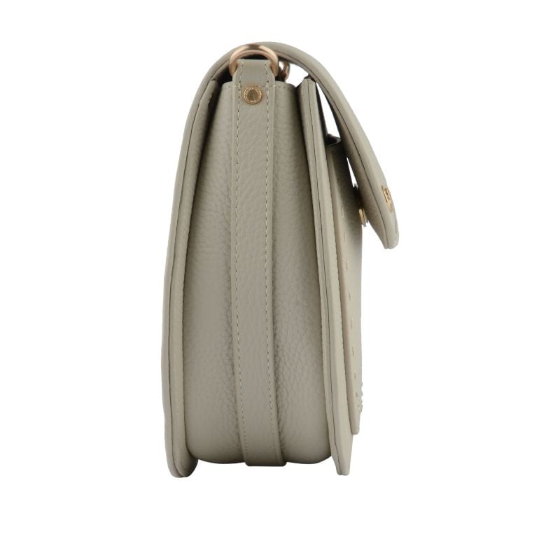 Shoulder bag in soft cowhide leather POURCHET Beige