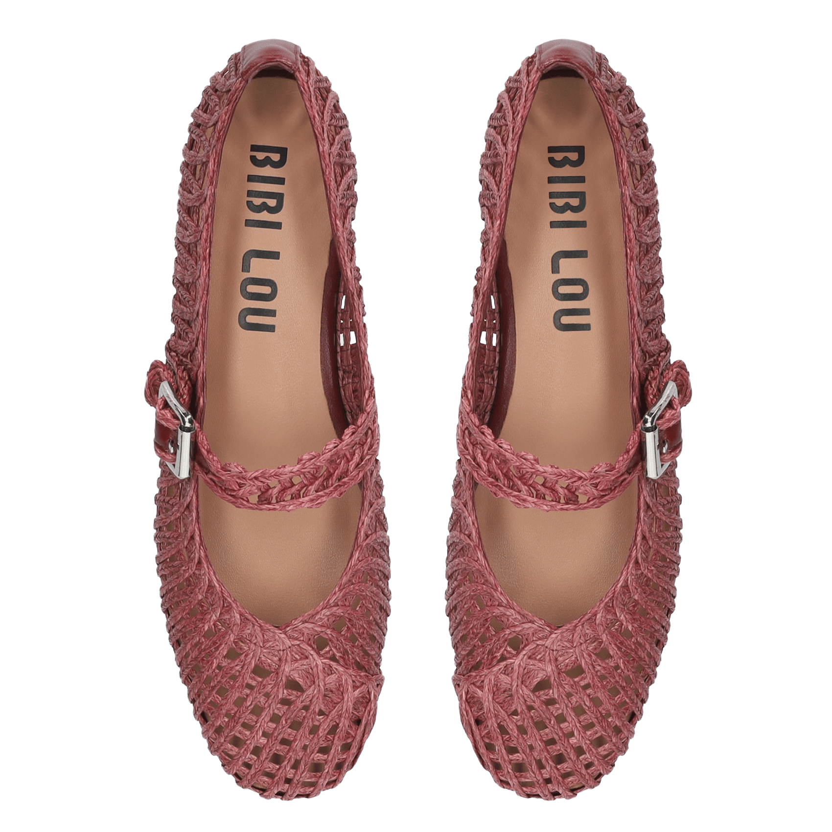 Raffia ballet flats Red