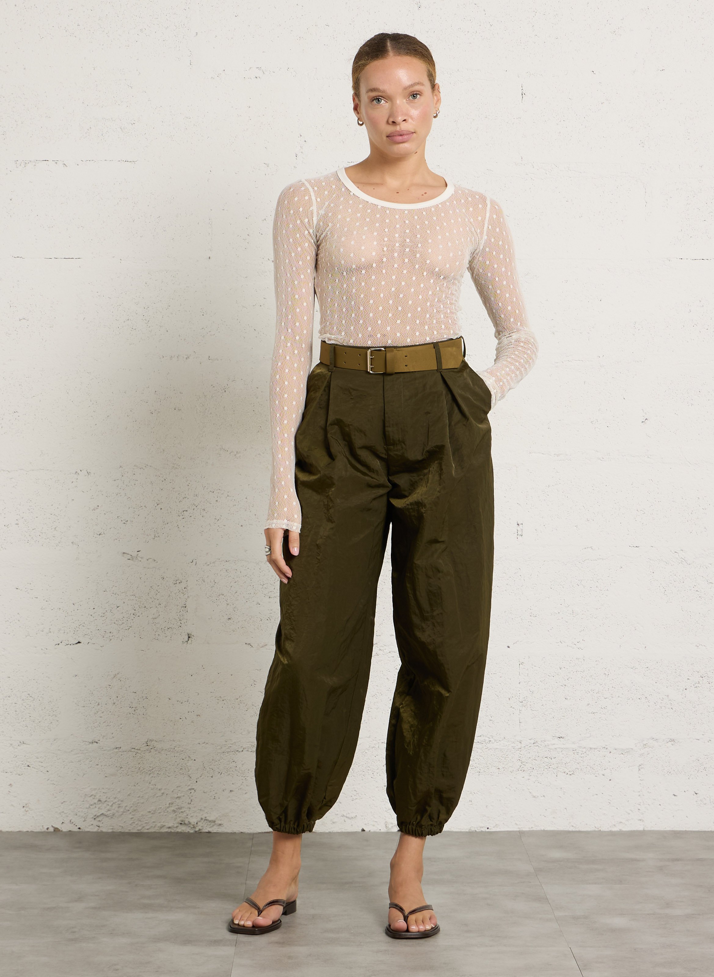 Strakke doorschijnende T-shirt. IMPERIAL Wit