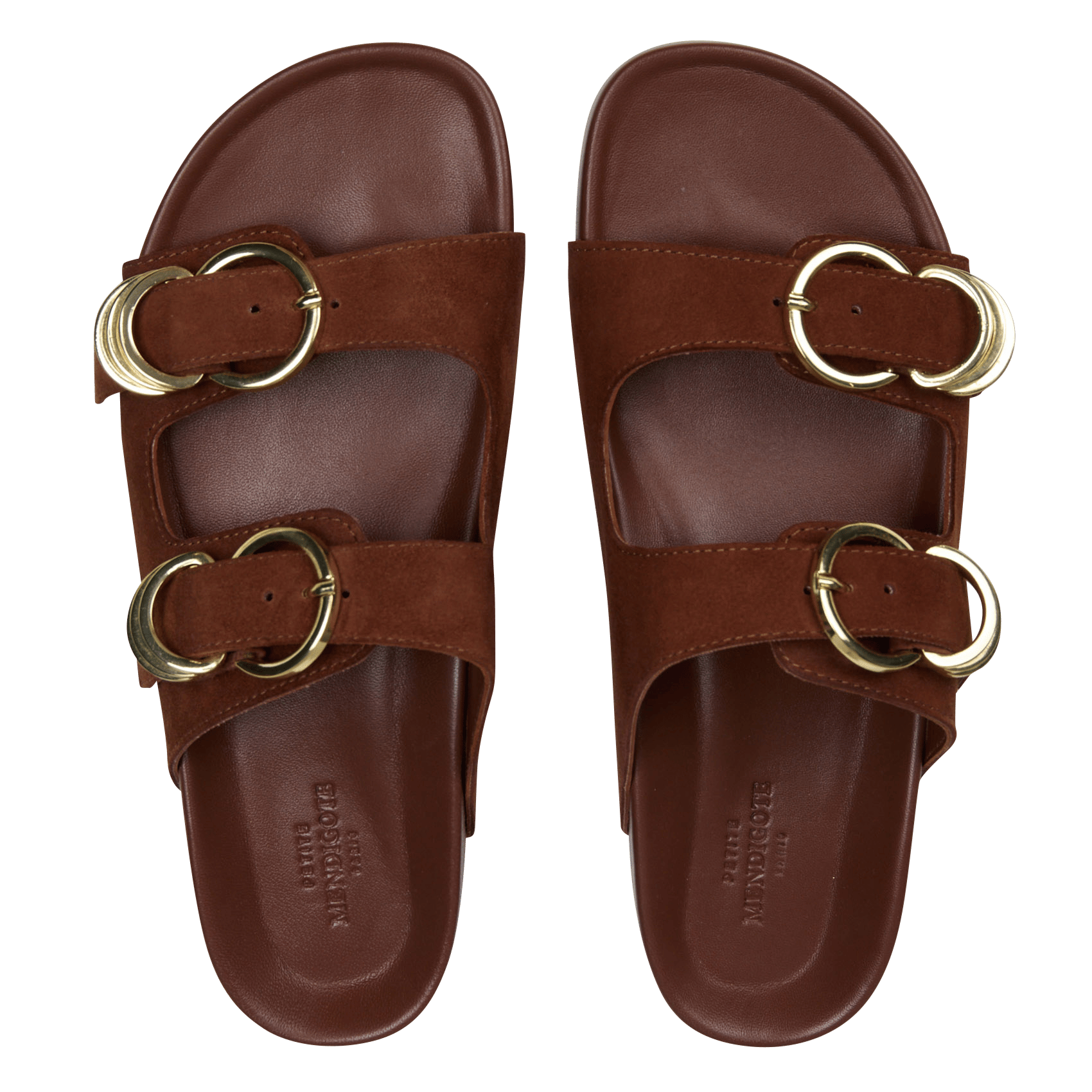 Platte sandalen met suède bandjes PETITE MENDIGOTE Bruin