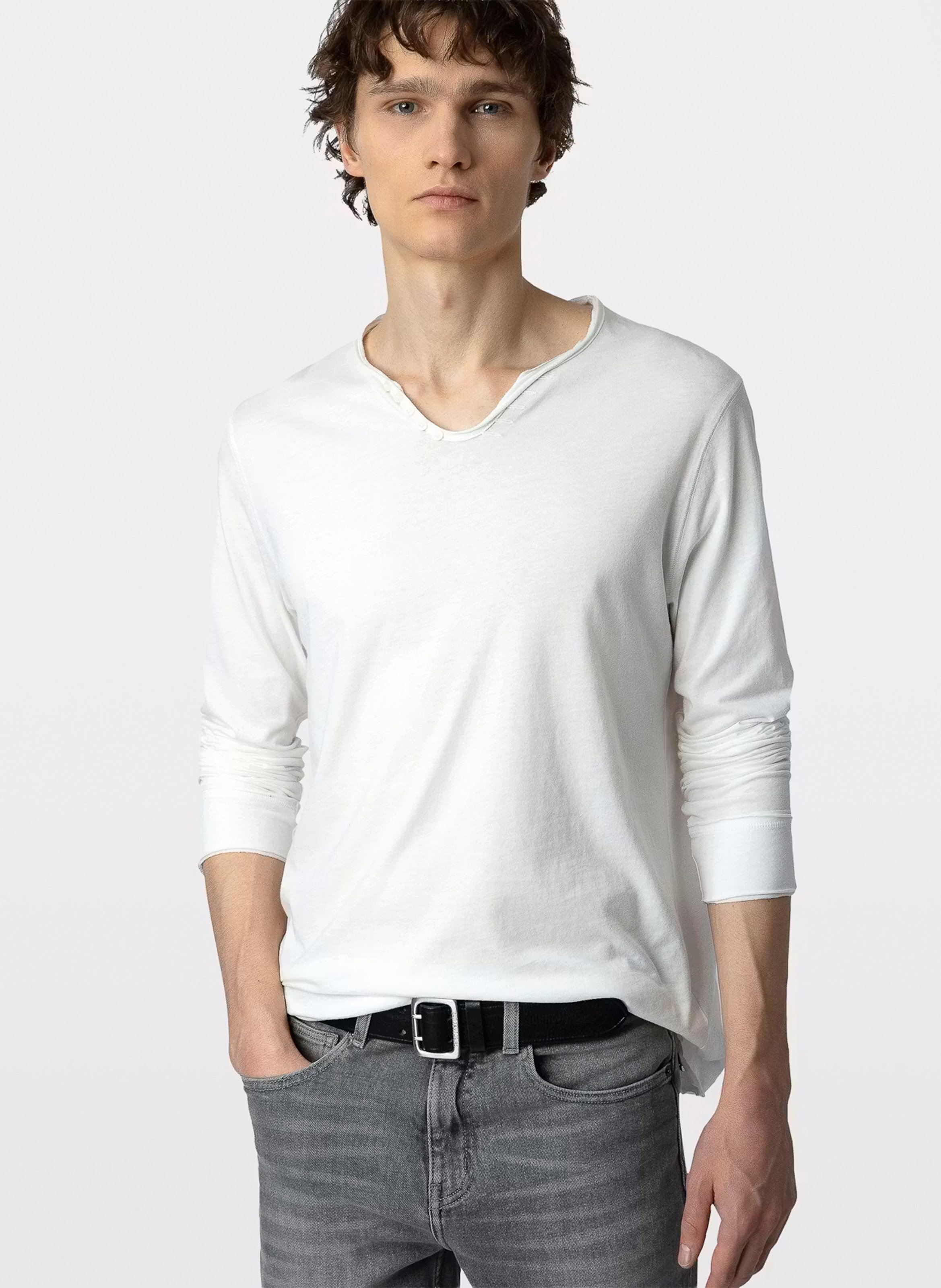Tes-shirt droit en coton bio ZADIG&VOLTAIRE Blanc