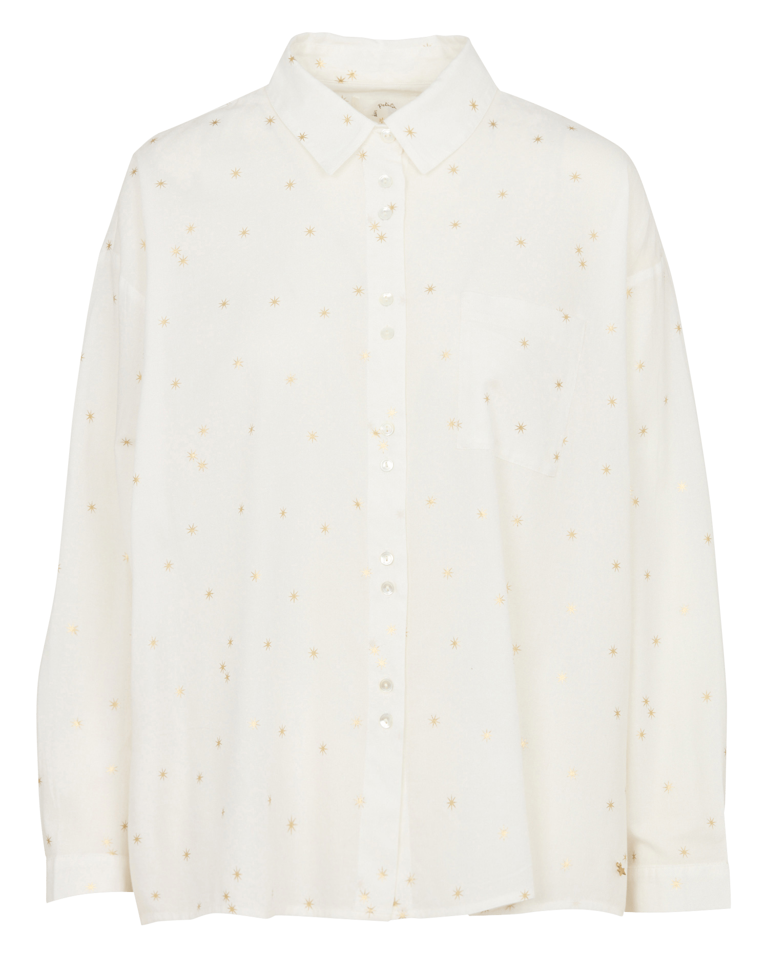 Loose-fitting star print cotton shirt DES PETITS HAUTS White