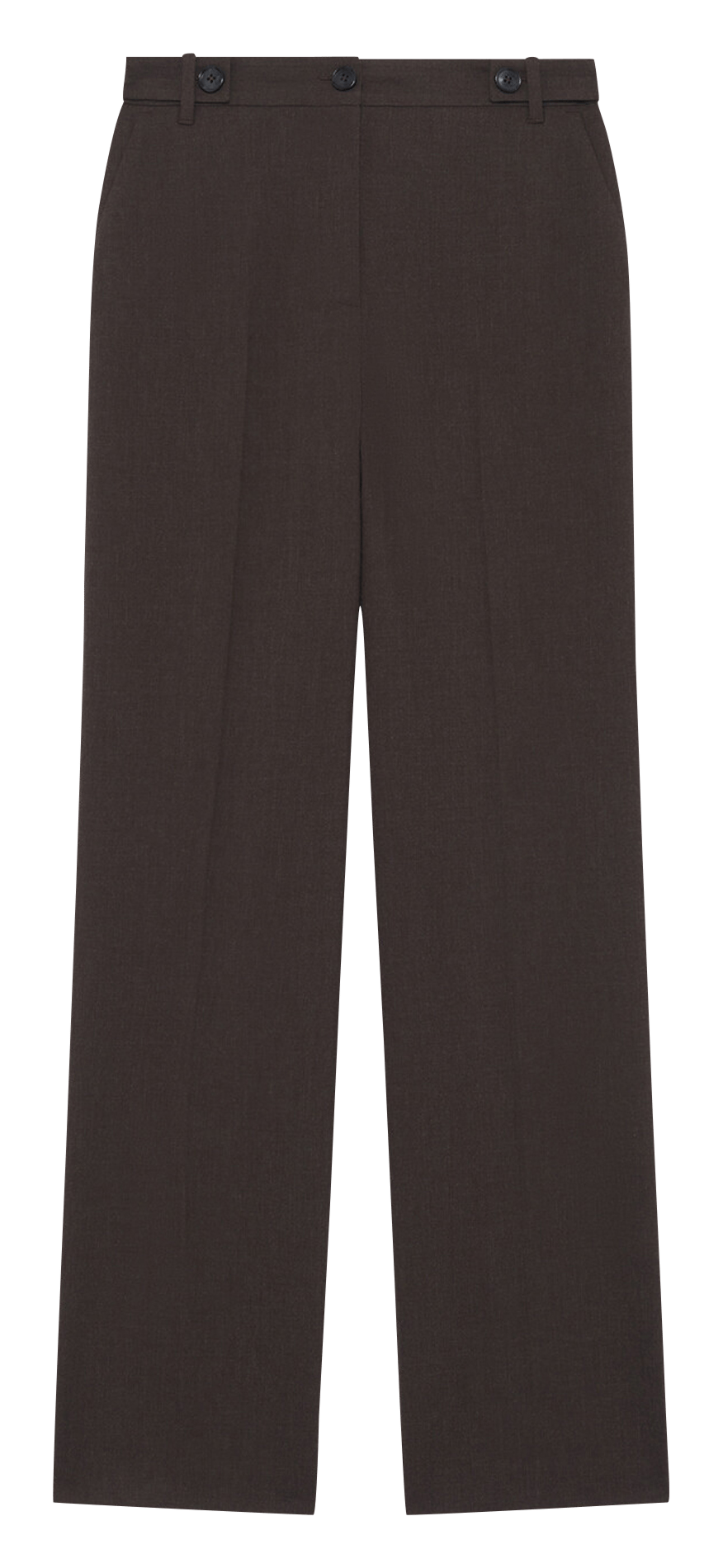 Einfarbige, gerade geschnittene Taillenhose CAROLL Braun