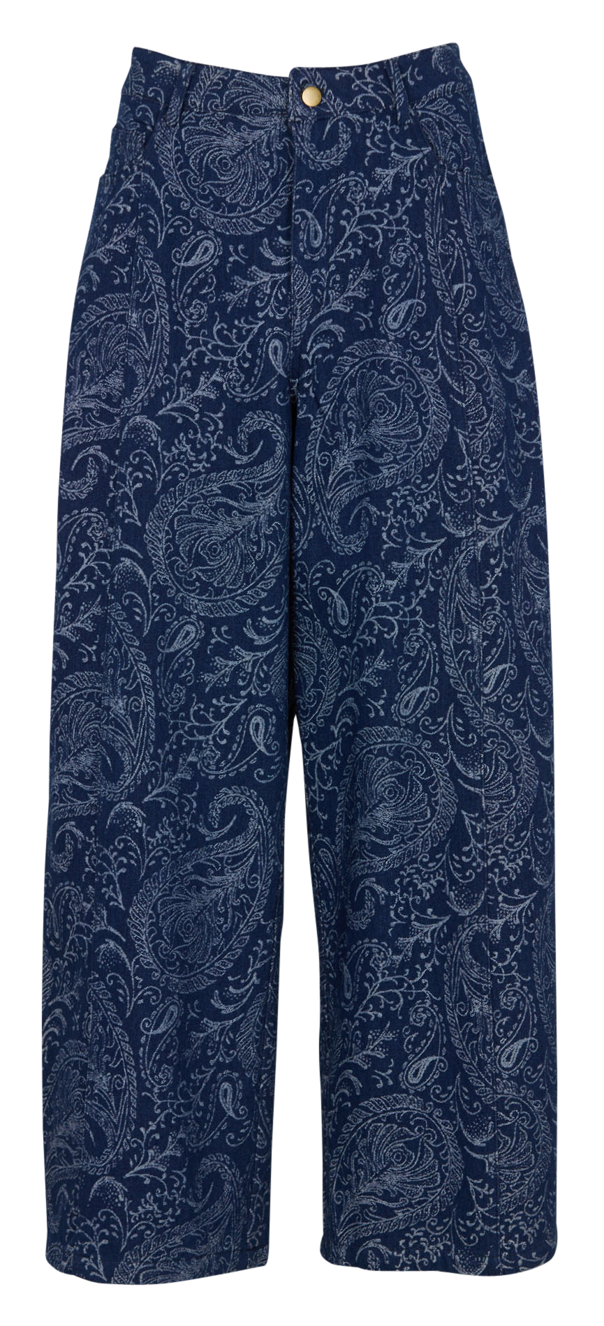 Wijde jeans met borduursel in gemengd katoen-denim THE KORNER Blauw