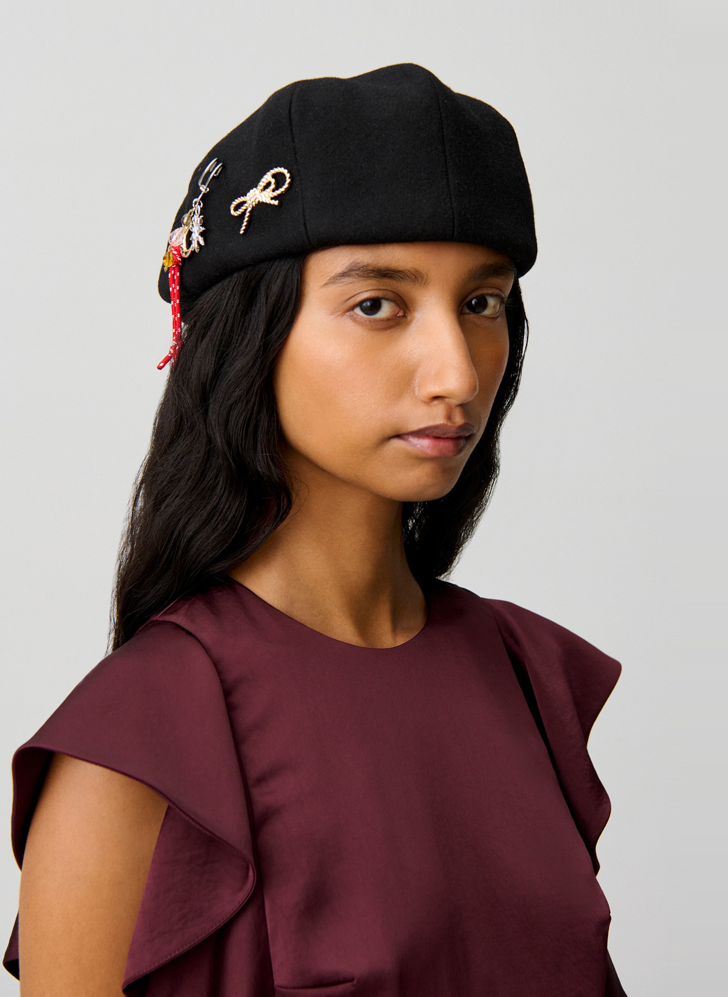 Wool-blend beret CLAUDIE PIERLOT Black
