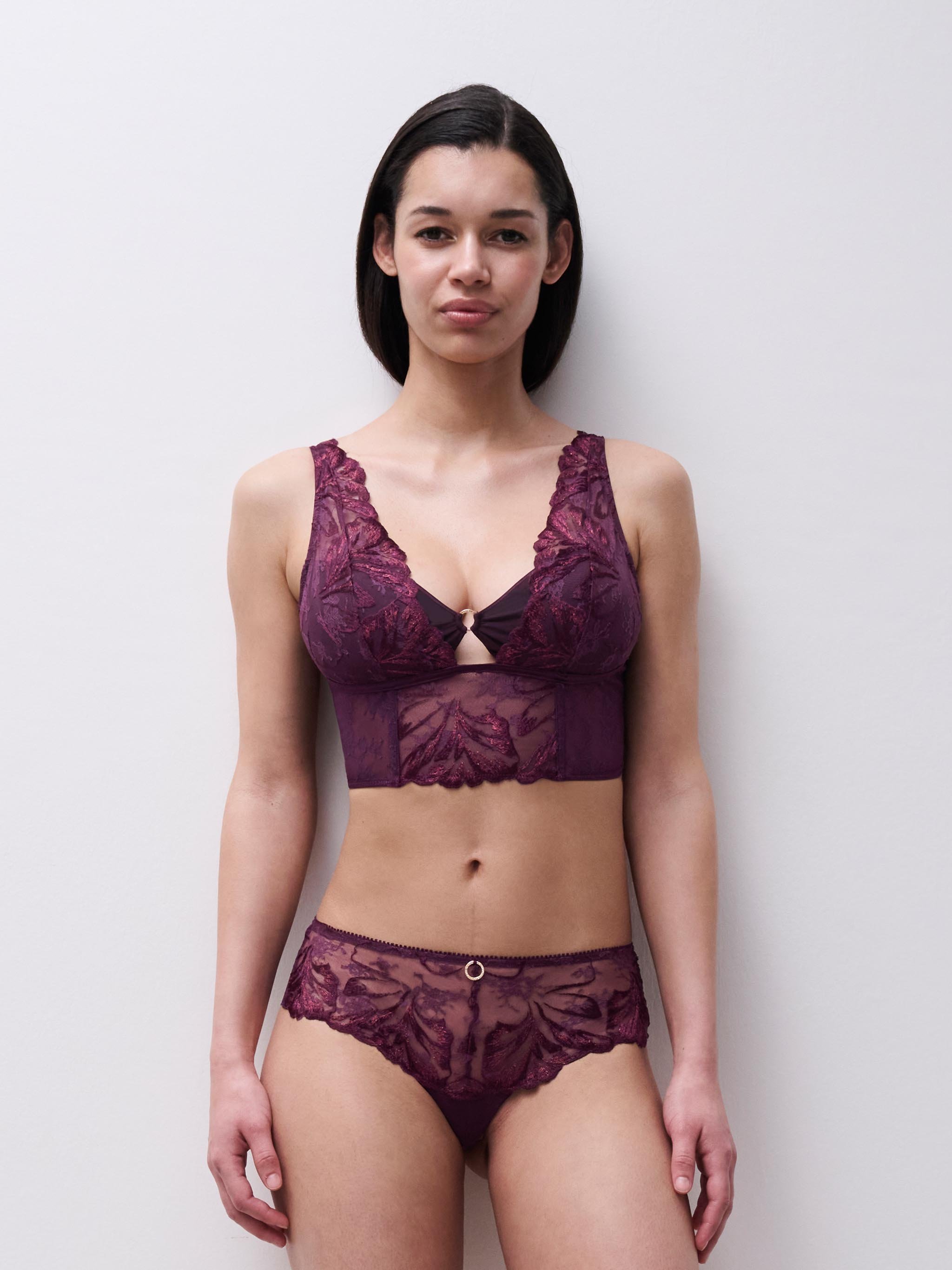 Floral Embroidered Bustier | Purple CHANTELLE Women