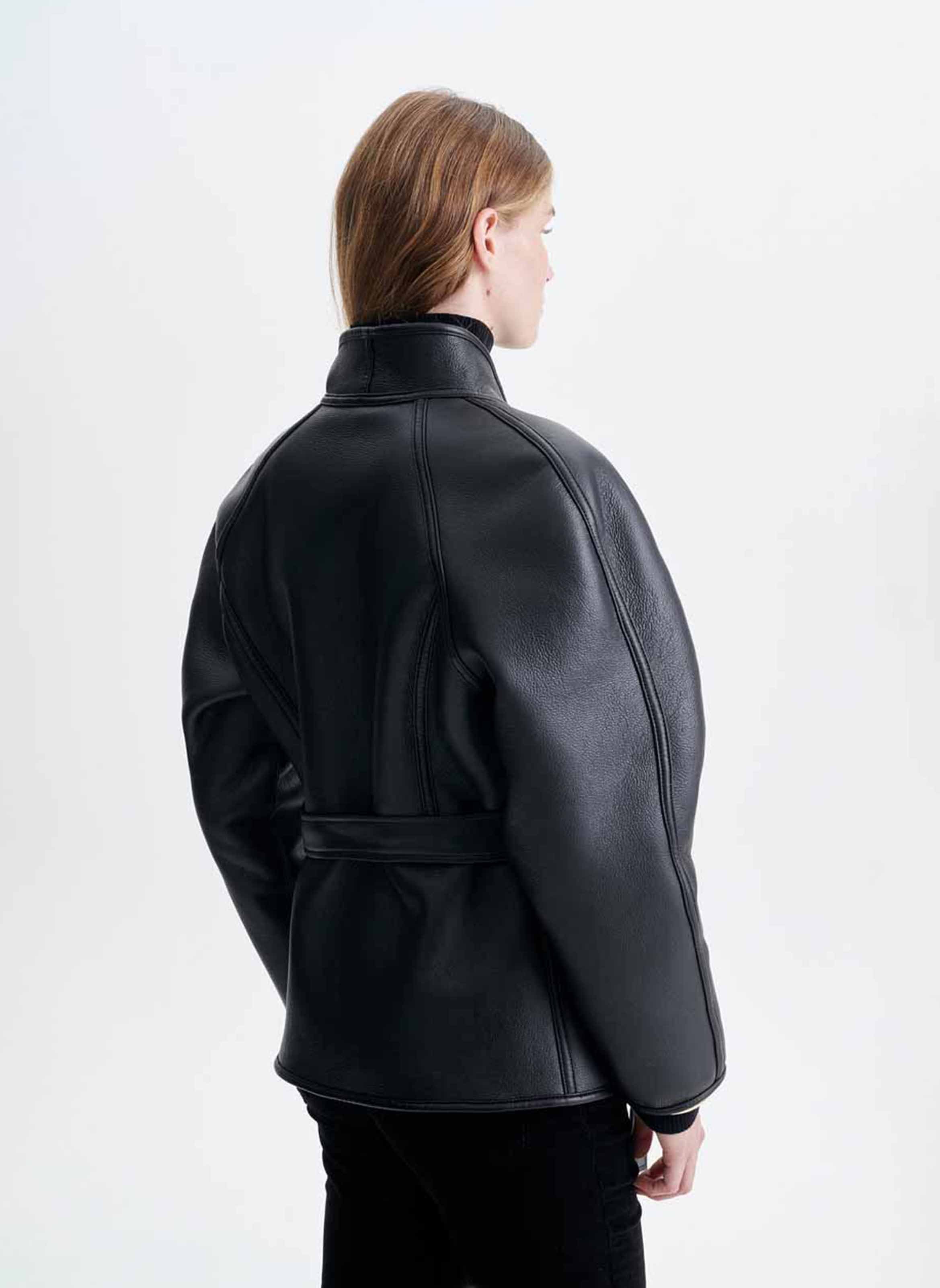 veste effet cuir col v VANESSA BRUNO Noir