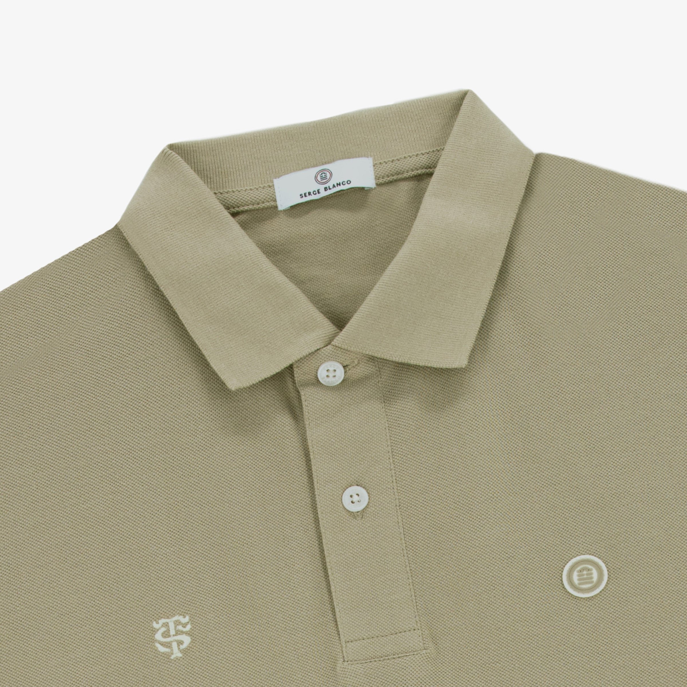 100% cotton short-sleeved piqué polo shirt SERGE BLANCO Beige