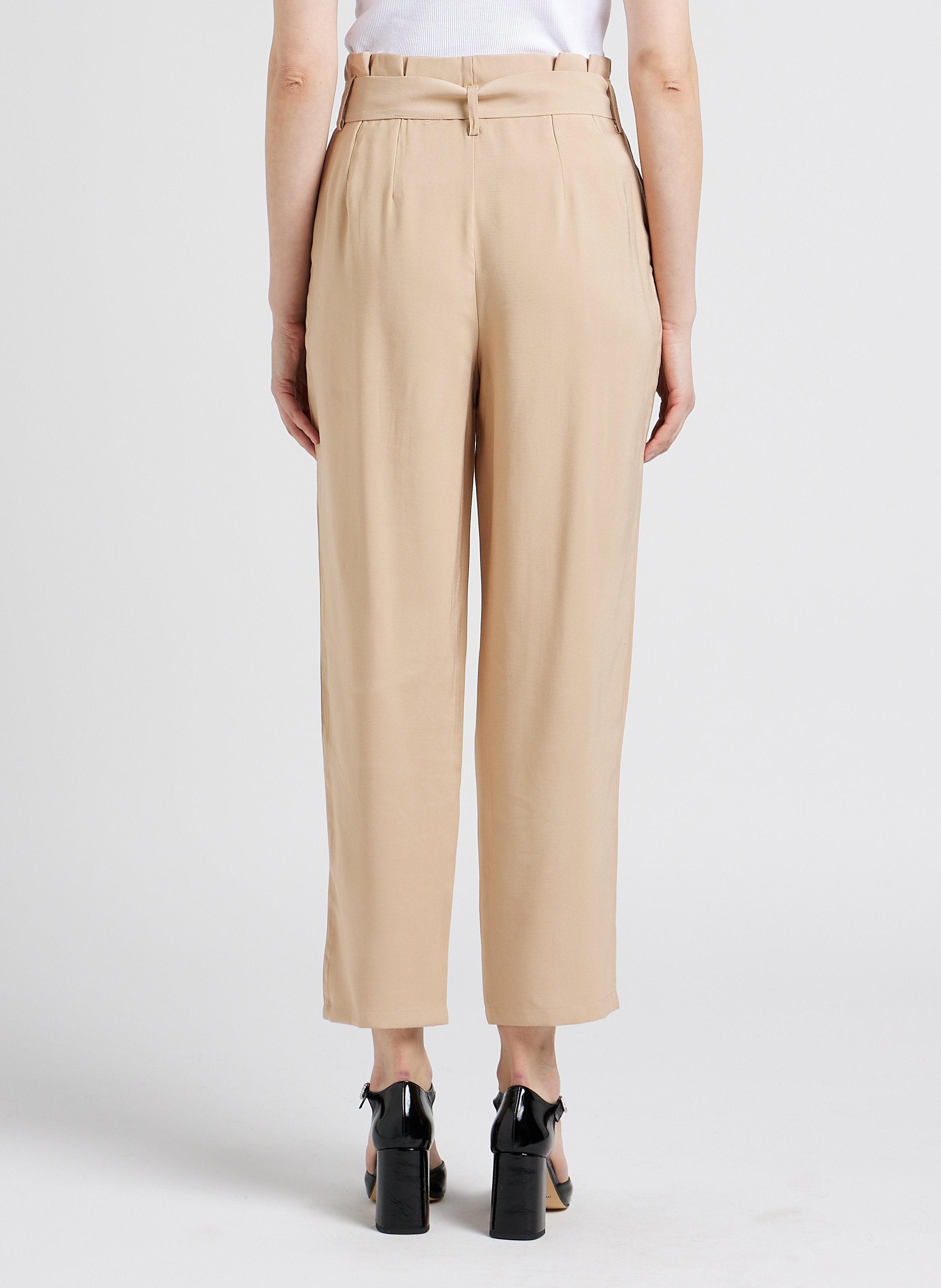 Straight-leg pleated pants VILA Beige