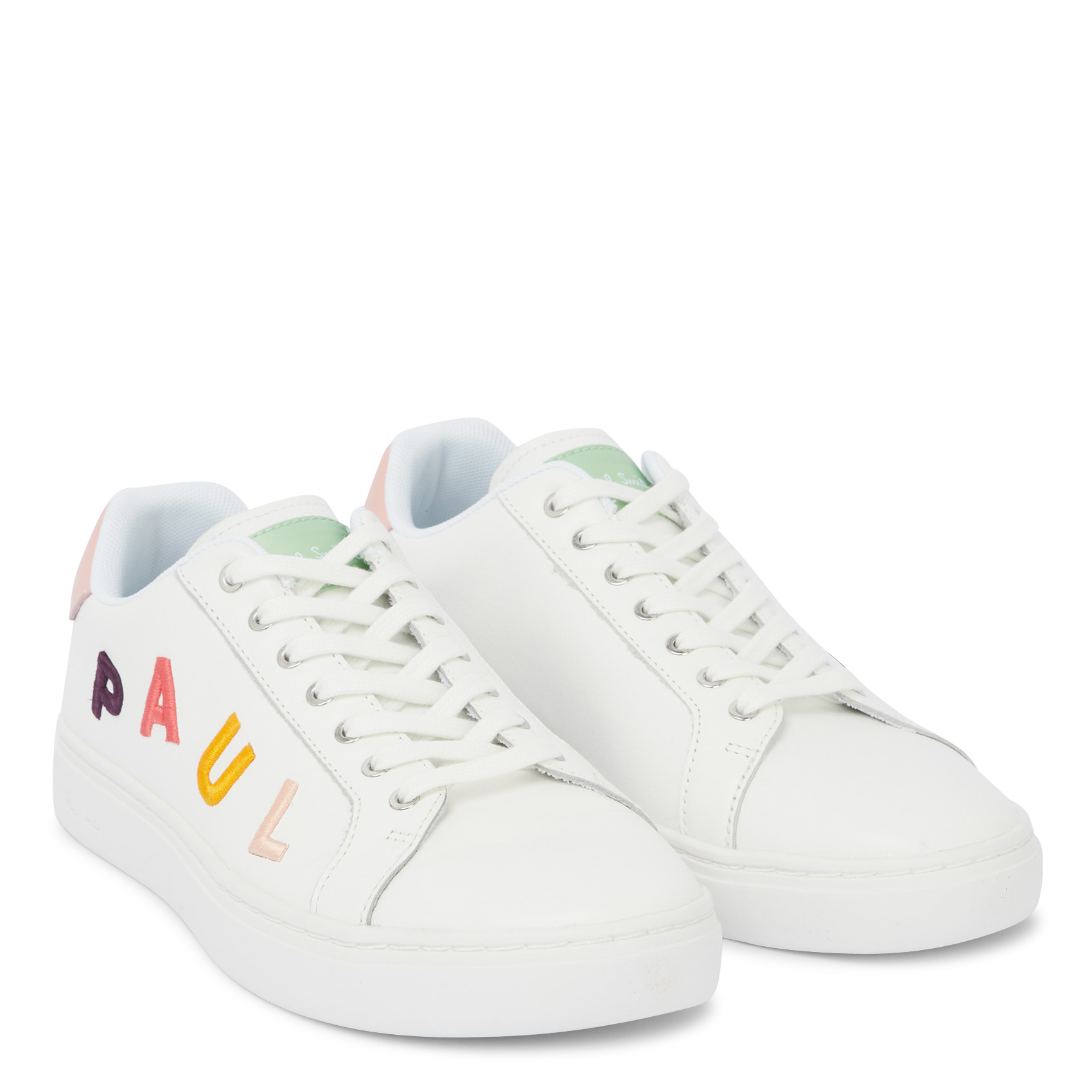 Low-top lace-up leather sneakers PAUL SMITH White