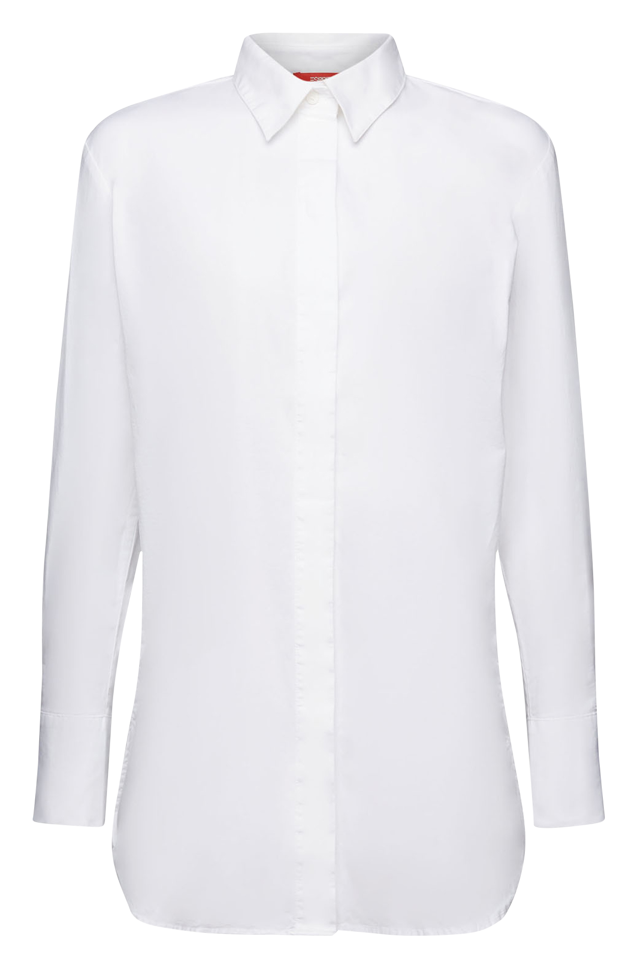 Fitted cotton shirt with classic collar ESPRIT White