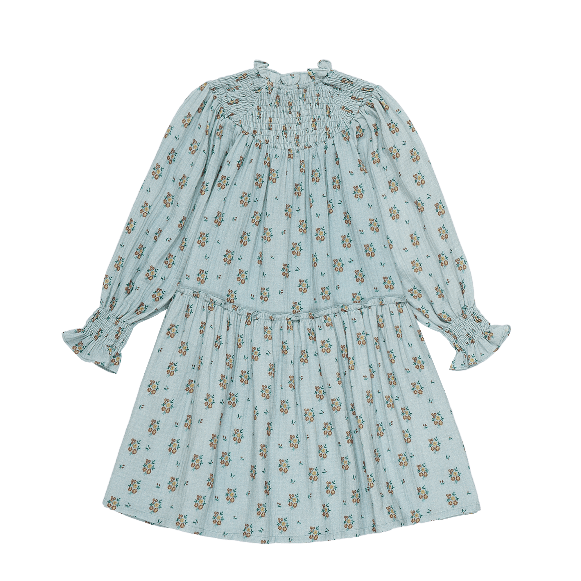 High-neck flared cotton midi dress THE NEW SOCIETY Blue