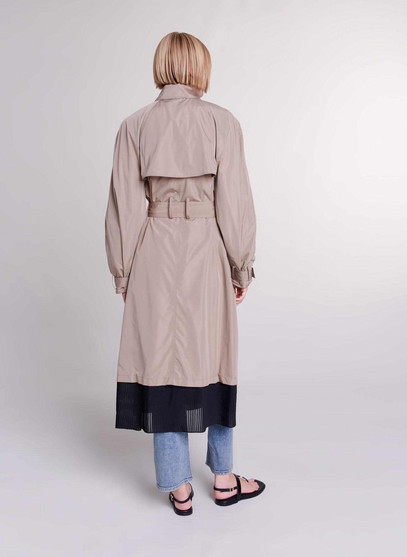 Trench Bi Mati re Ceintur Taupe Maje Femme Place des Tendances