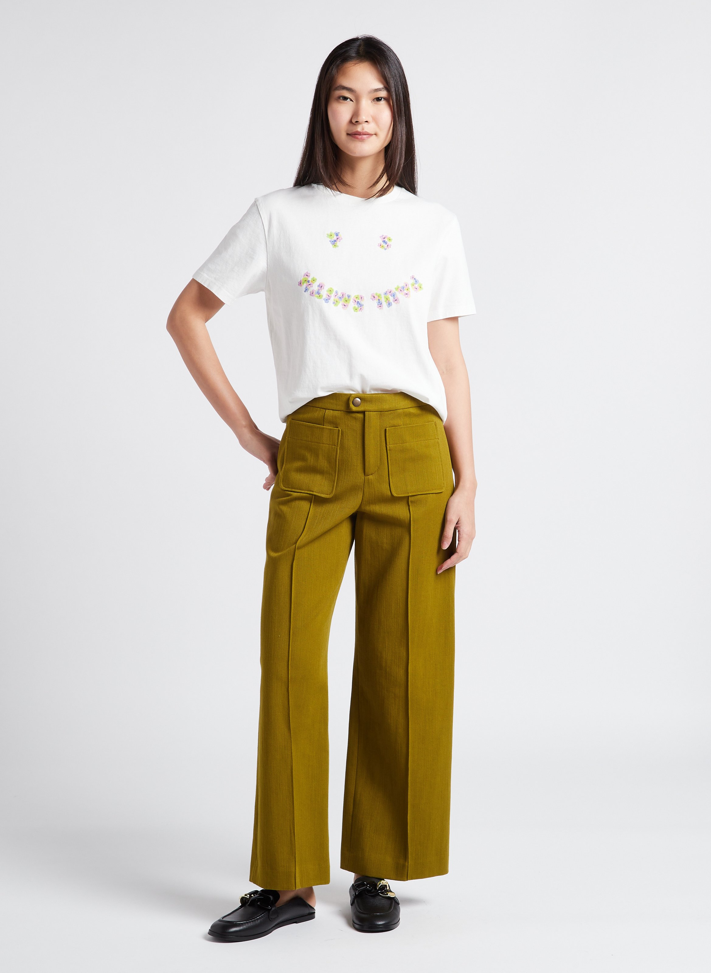 Printed organic cotton round-neck T-shirt PAUL SMITH White