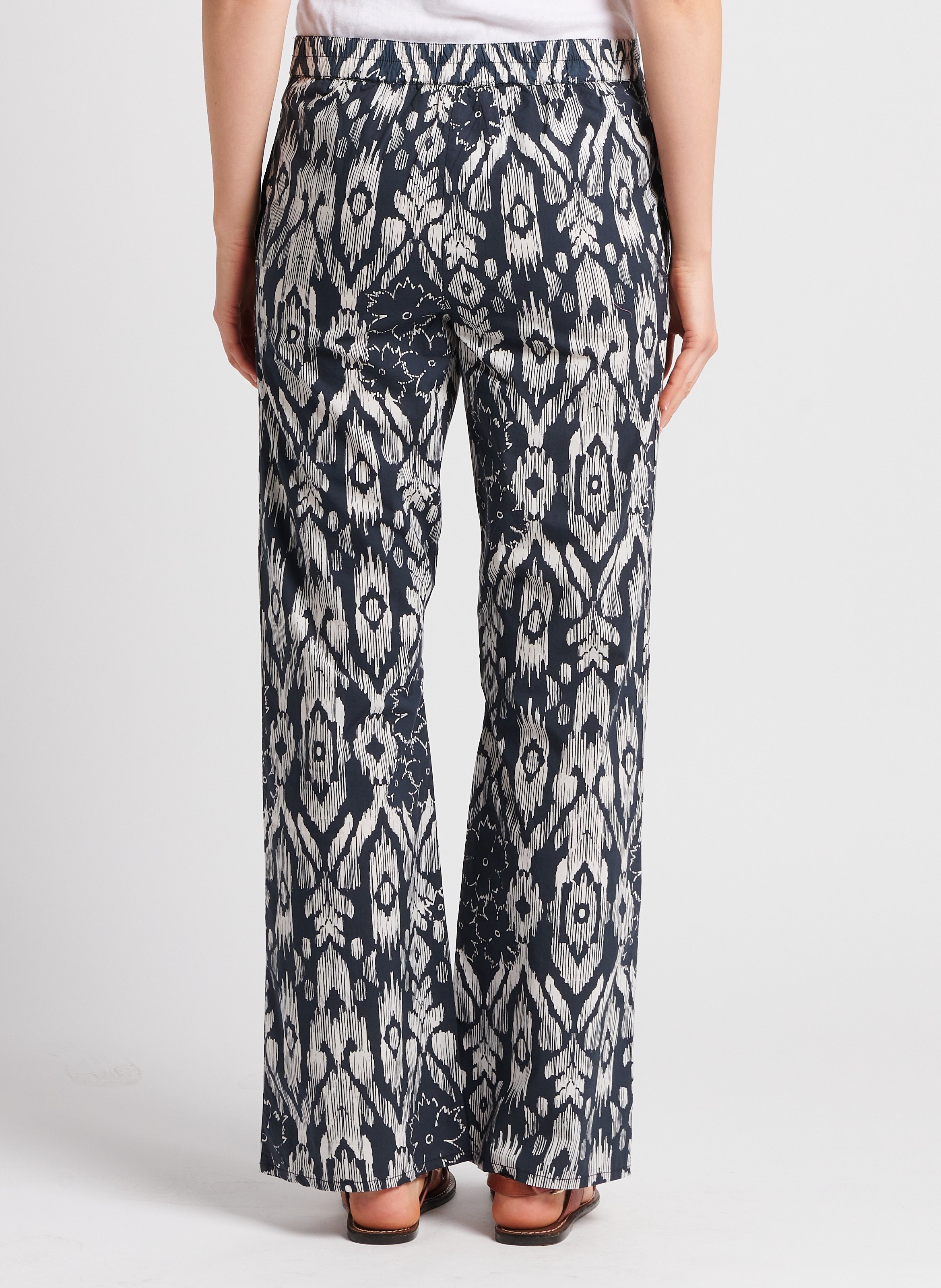 Straight-leg printed cotton pants V DE VINSTER Black
