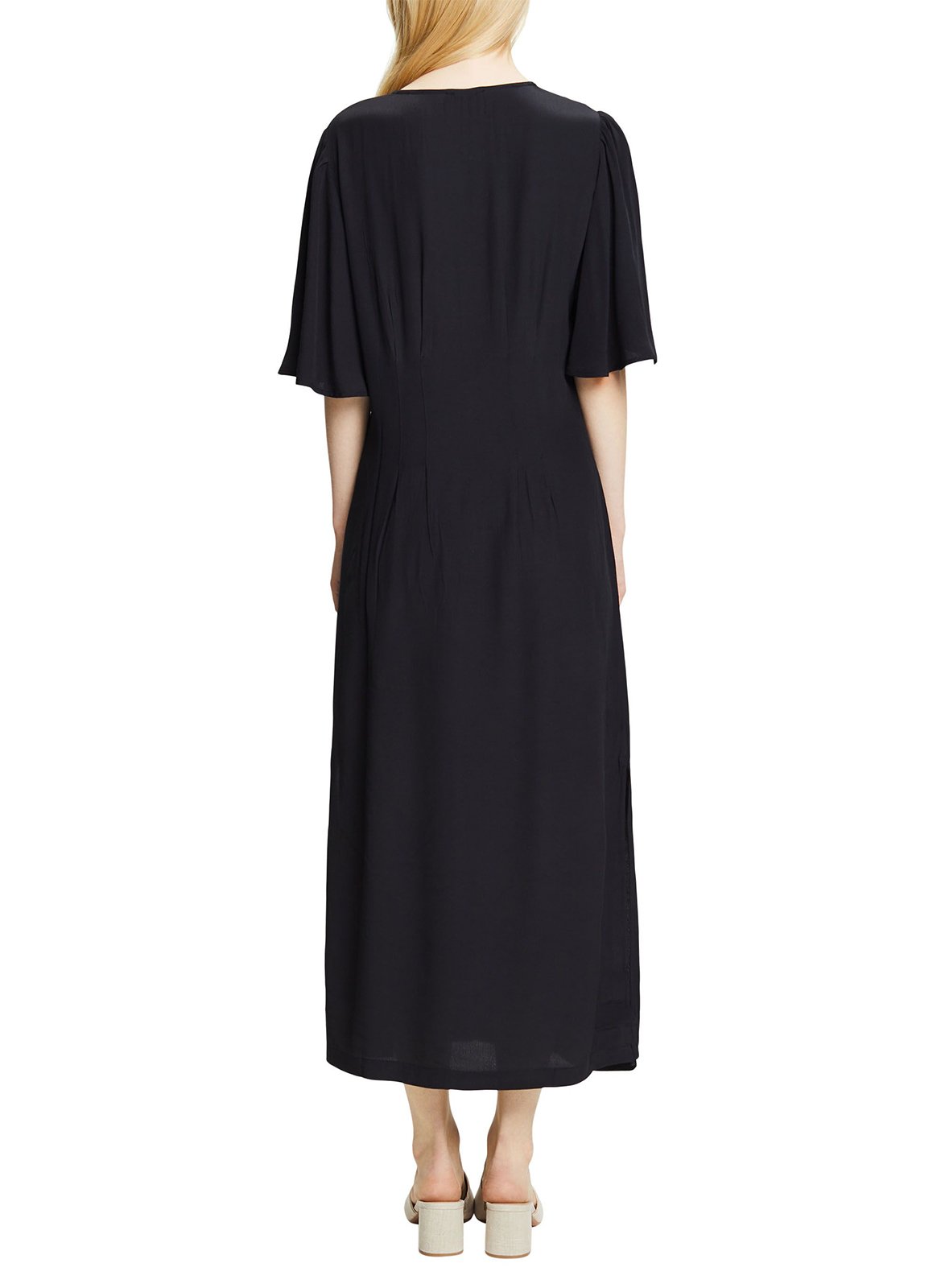 Long V-neck dress ESPRIT Black