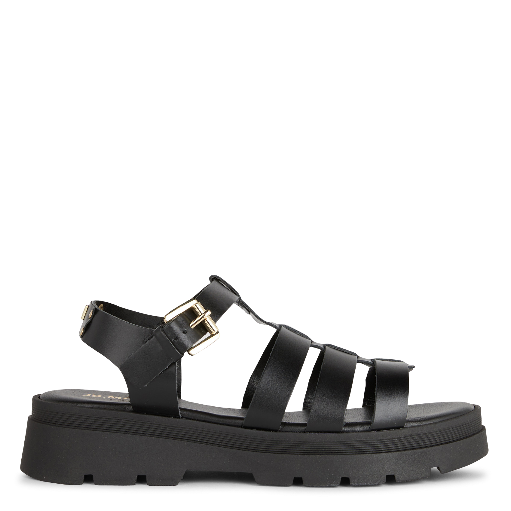 Sandales plates en cuir JB MARTIN Noir