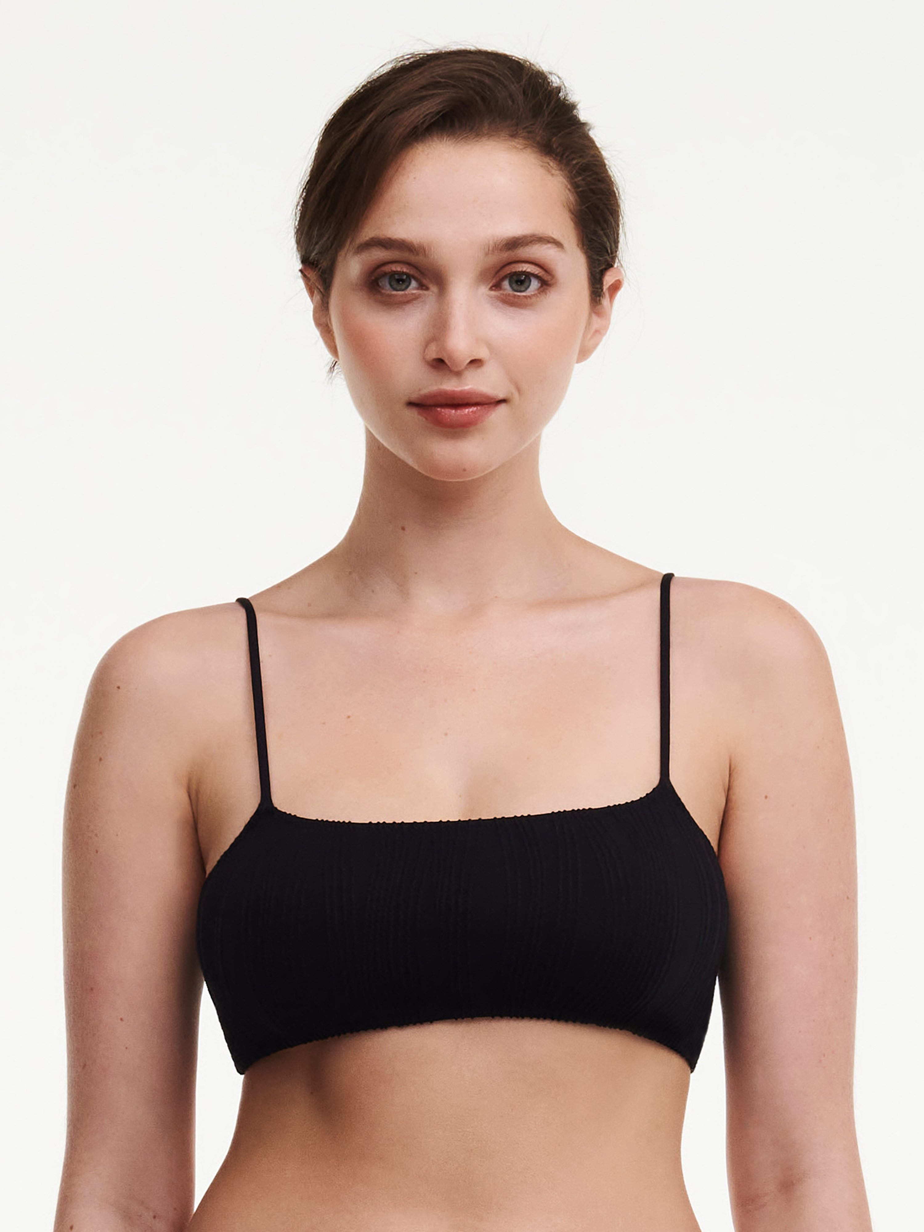 Unpadded swimsuit top with removable cups CHANTELLE PULP Black