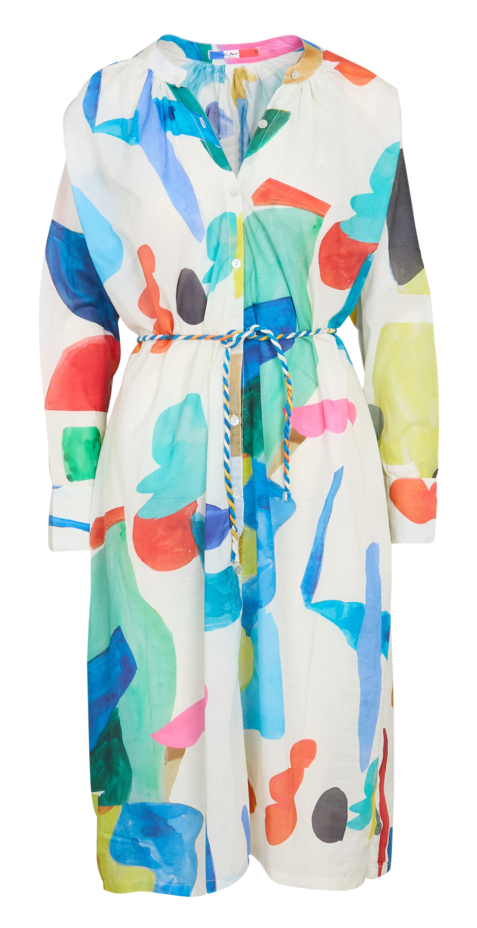 Langes Bio-Baumwollkleid mit Druck G.KERO Mehrfarbig